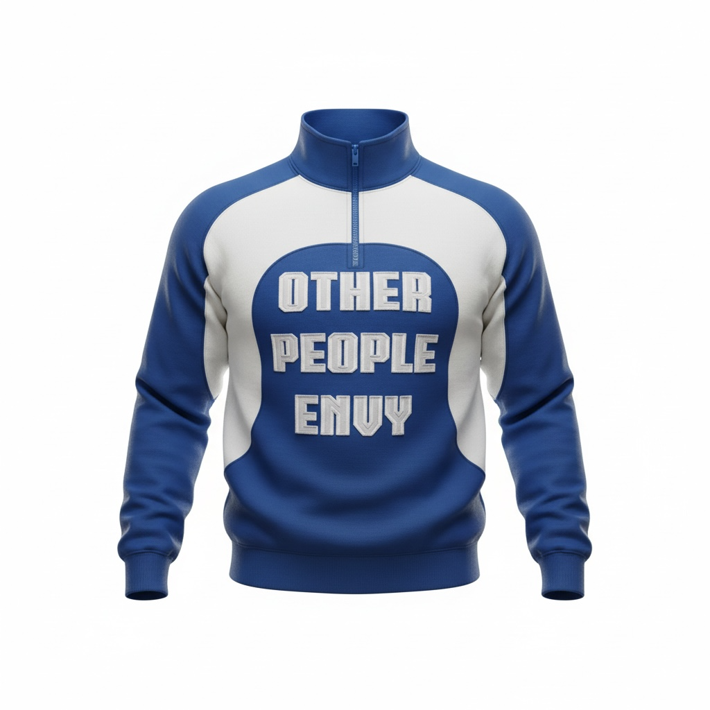 Royal Blue/ White Quarter Zip Sweatshirt