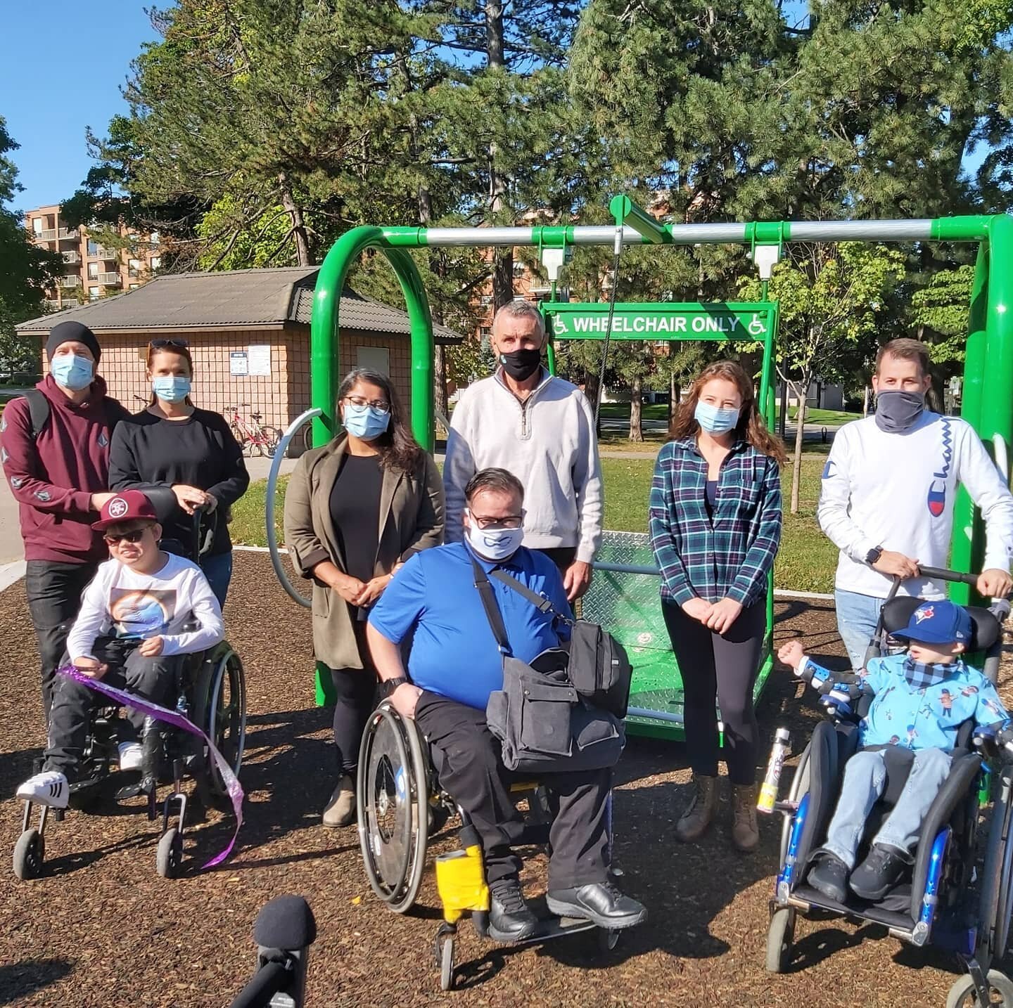 What a thrill to welcome so many people to enjoy the first true accessible swing in #HamOnt. 
Thank you to all who joined us. 

#OurWard3
#AccessiblePlay