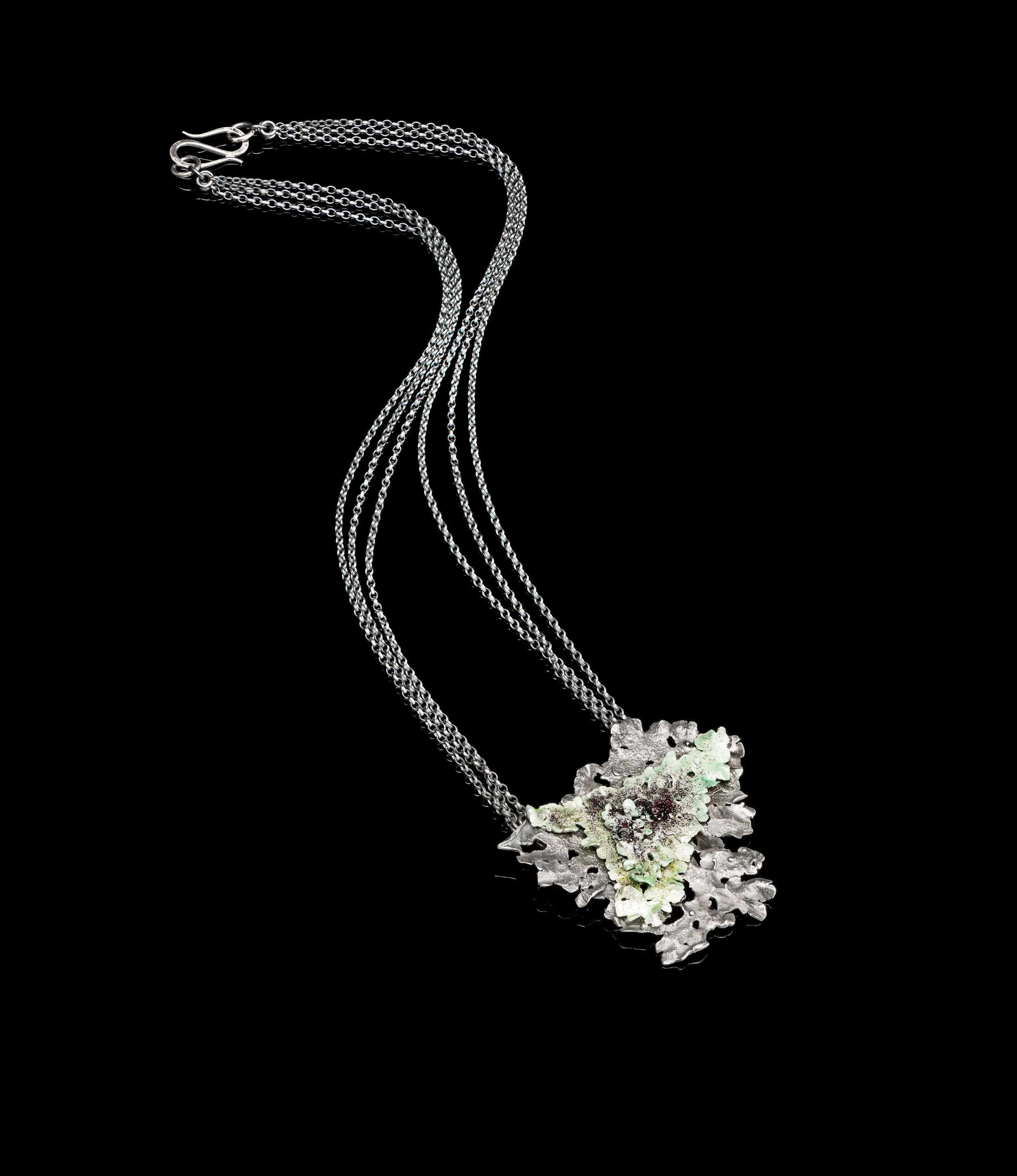 Flavoparmelia Caperata Oxidised Necklace II