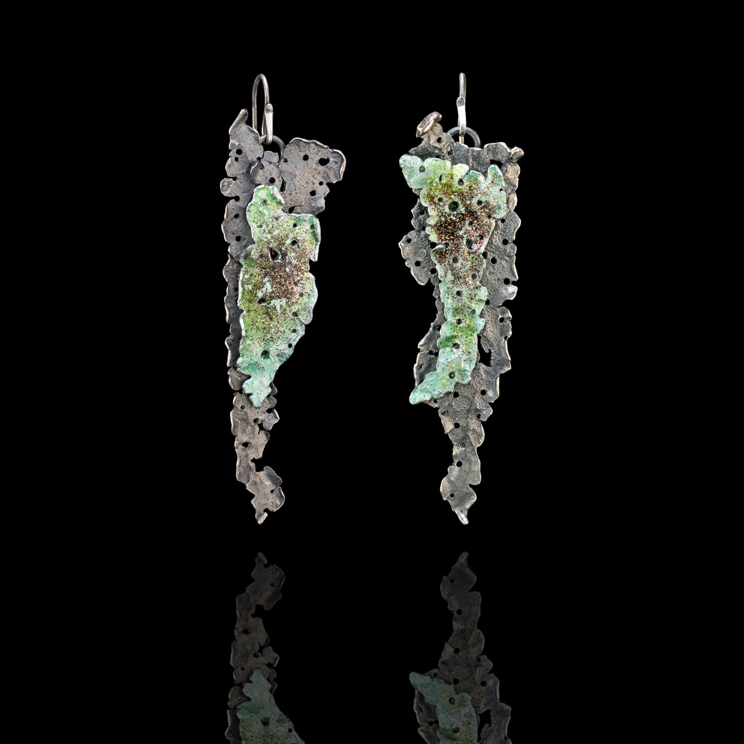 Large Flavoparmelia Caperata Dangly Earring IV - Volume 3 - Abigail Brown