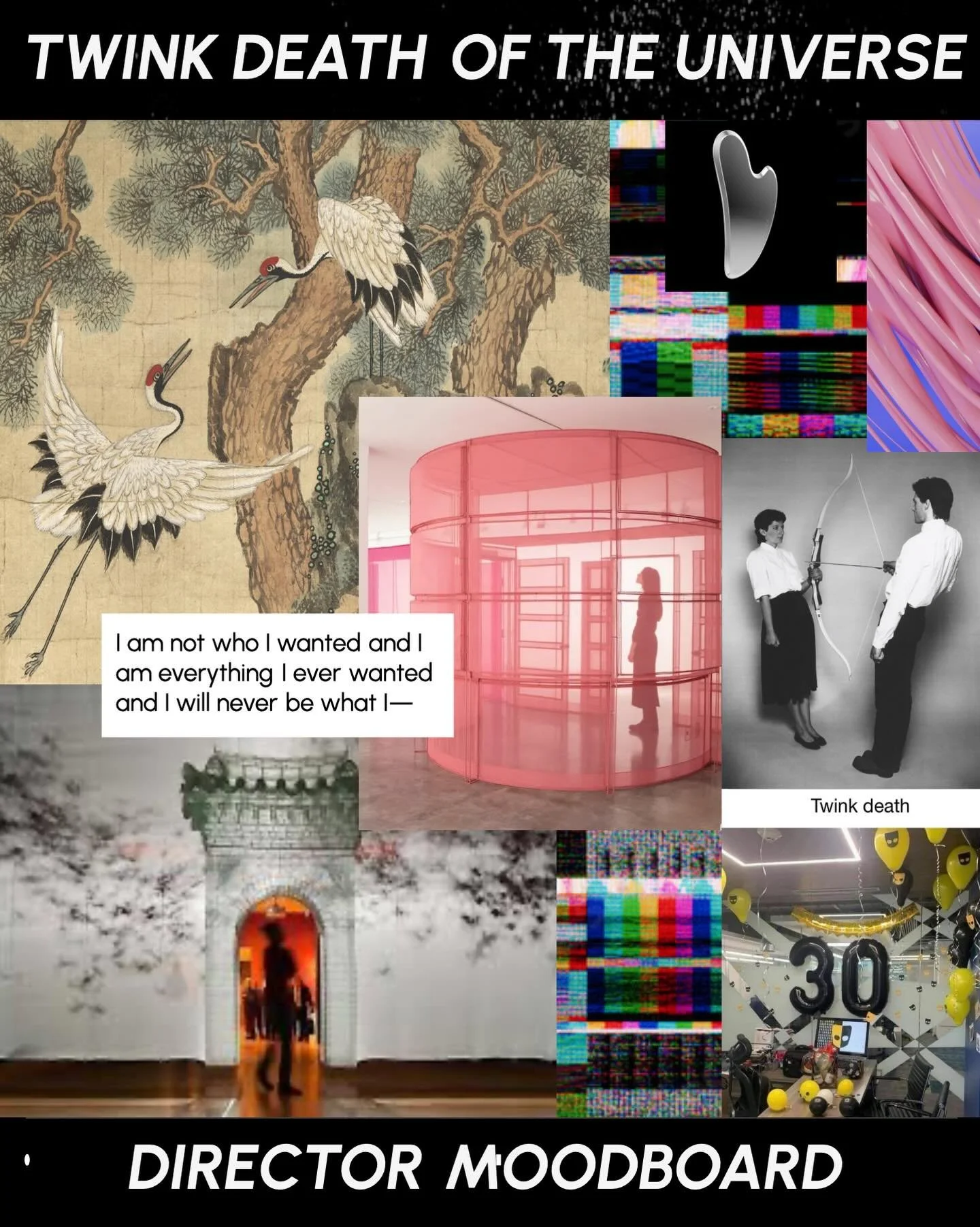 peer inside the dark &amp; twisted mind of our director, Nico Pang&hellip;

this iteration of TWINK DEATH OF THE UNIVERSE is influenced by glitch, memory palaces, Marina Abramović, Arca, and more. come to the show on April 5 (or stream it!) to see 💓