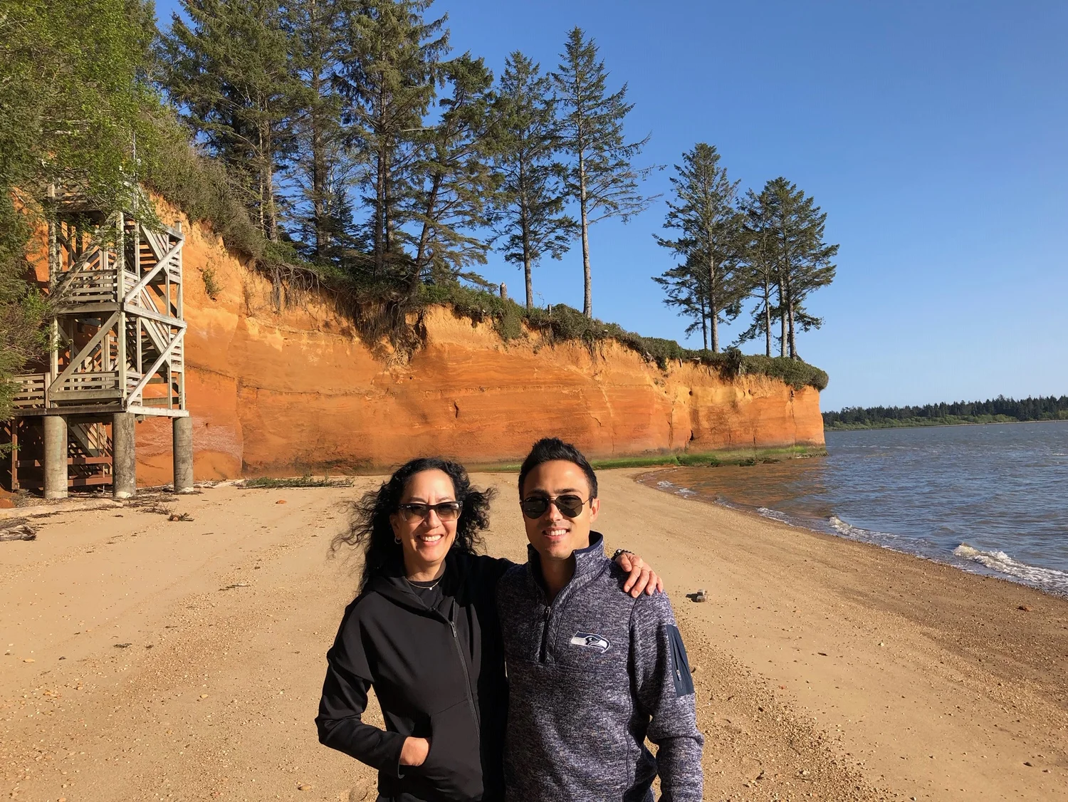 Karen and me at Keith’s private cove beach.