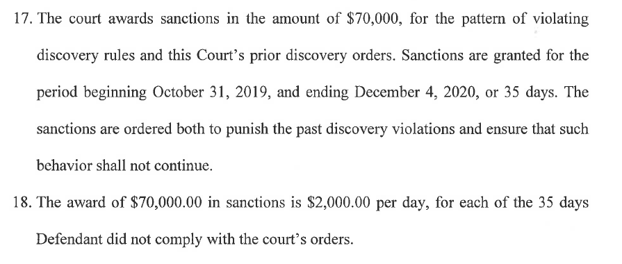 Defendants: If you mess around in discovery, pay to charity