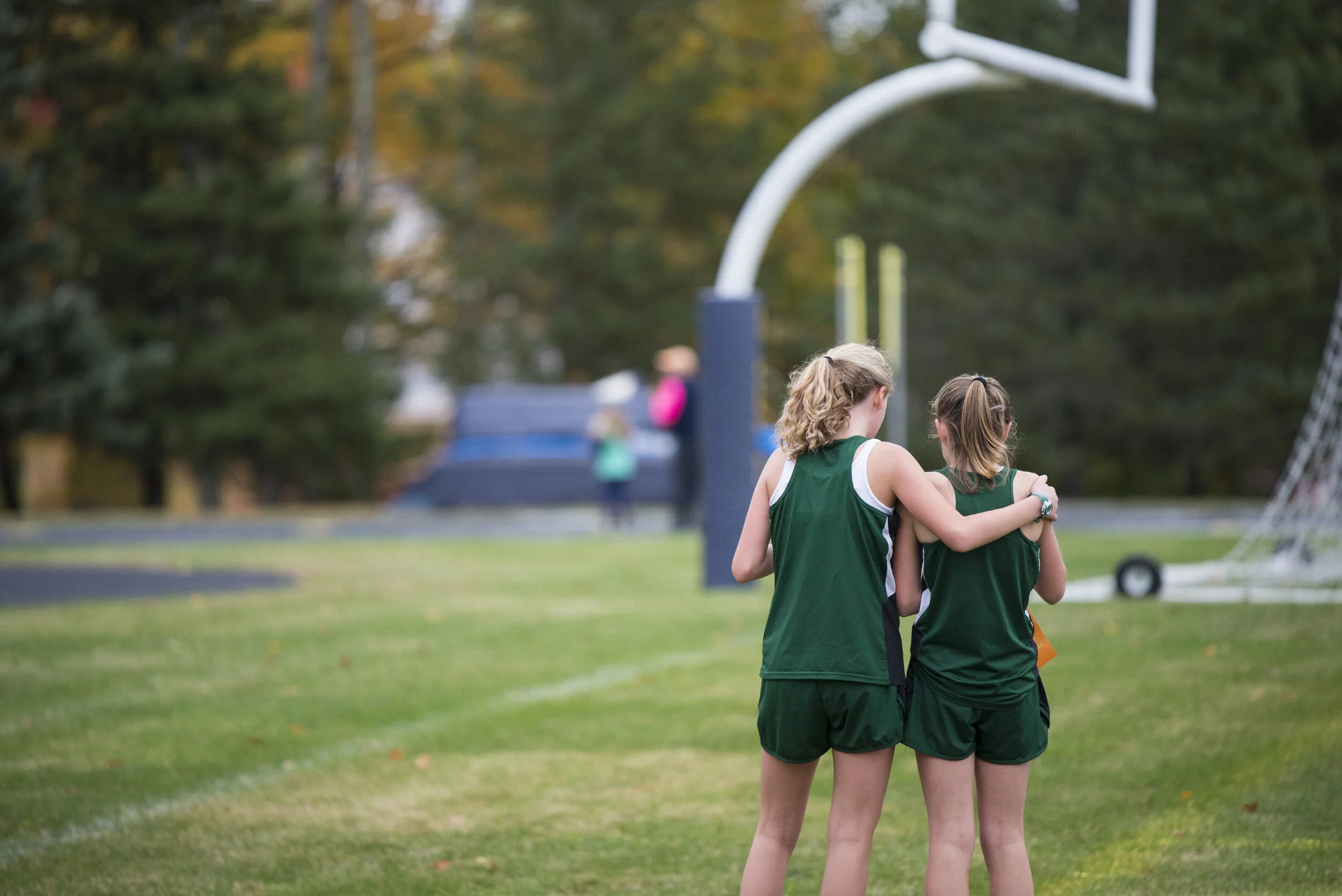  Tahanto High's Analise Langelier hugs Edith Abelson after the 3.1 mile Division 2 race at the Quabbin Invitational girls' cross country race on Saturday October 12, 2019. 