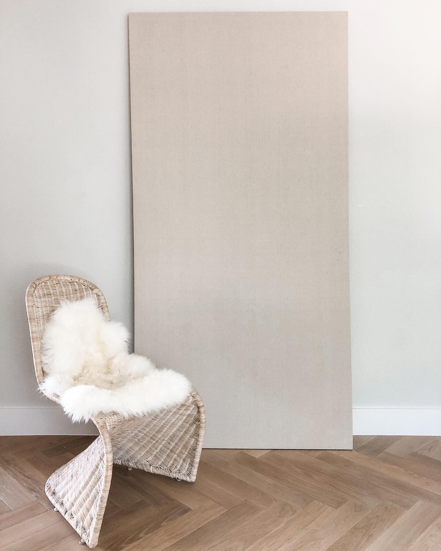 D I Y  C A N V A S 
⠀⠀⠀⠀⠀⠀⠀⠀⠀
Next project in progress! Brainstorming ideas for this 7 ft tall canvas the hubs built for me. Im thinking some type of neutral abstract art with some fun texture... maybe use some left over plaster since I have so much 