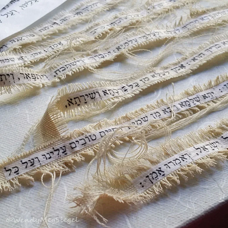 Text strips prepared for “Kaddish 1”
