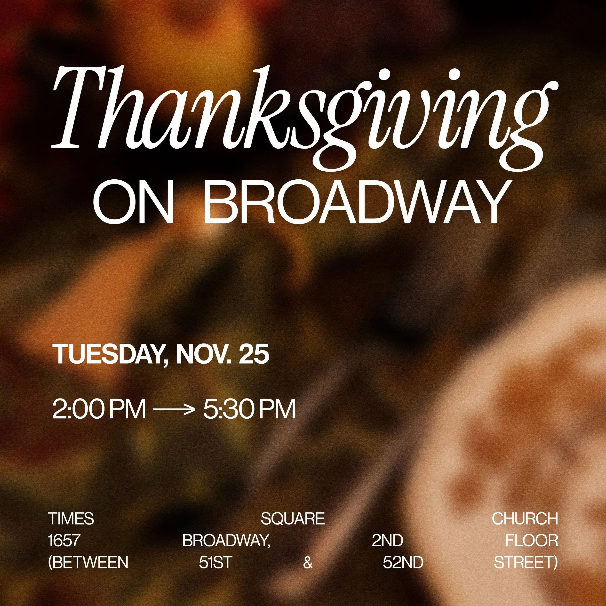 Thanksgiving on Broadway event details with date, time and location