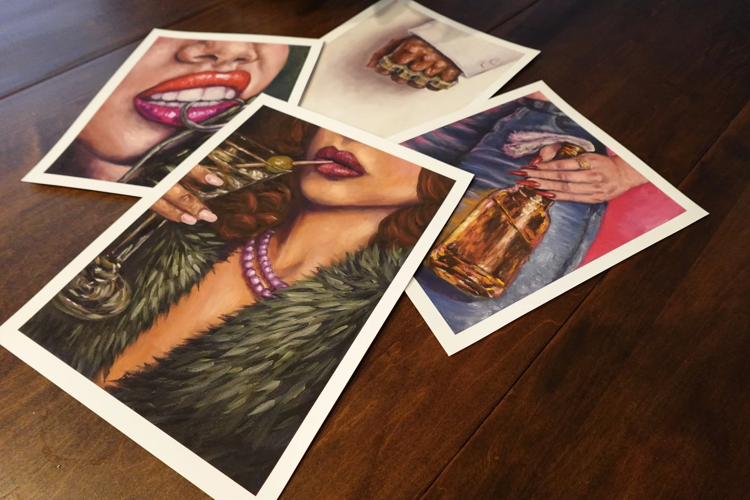 'Pretty, Dangerous' prints. This collection lives in the space where beauty and strength meet — where softness is not weakness, and femininity has teeth. Each piece explores bold color, symbolism, and the tension between elegance and reb