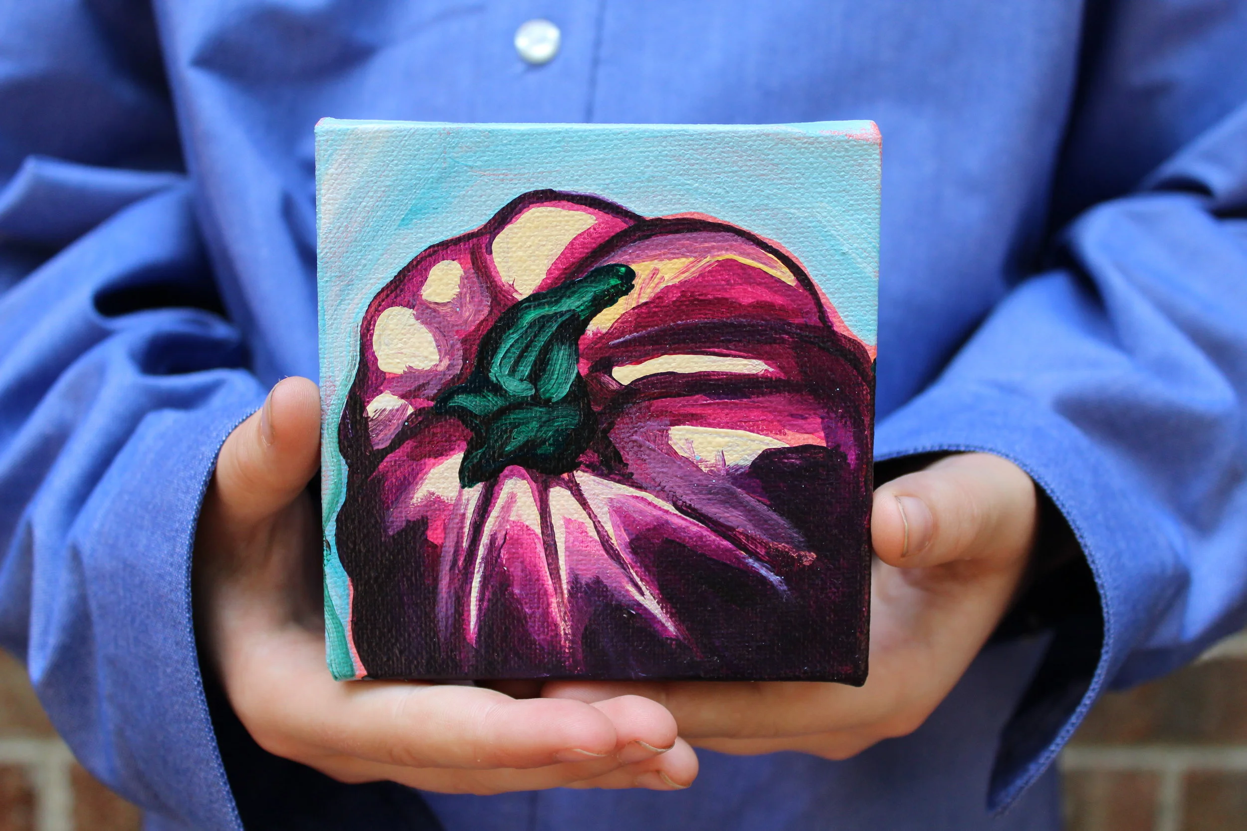 Heirloom tomato 4"x4" acrylic 2017
