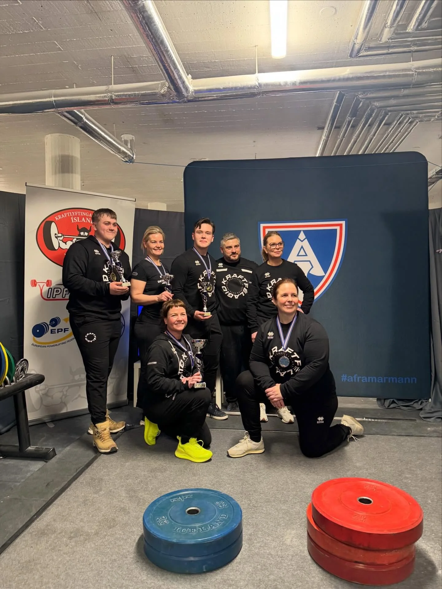 Íslandsmeistaramót í kraftlyftingum með búnaði - sex keppendur frá Kraftfélaginu