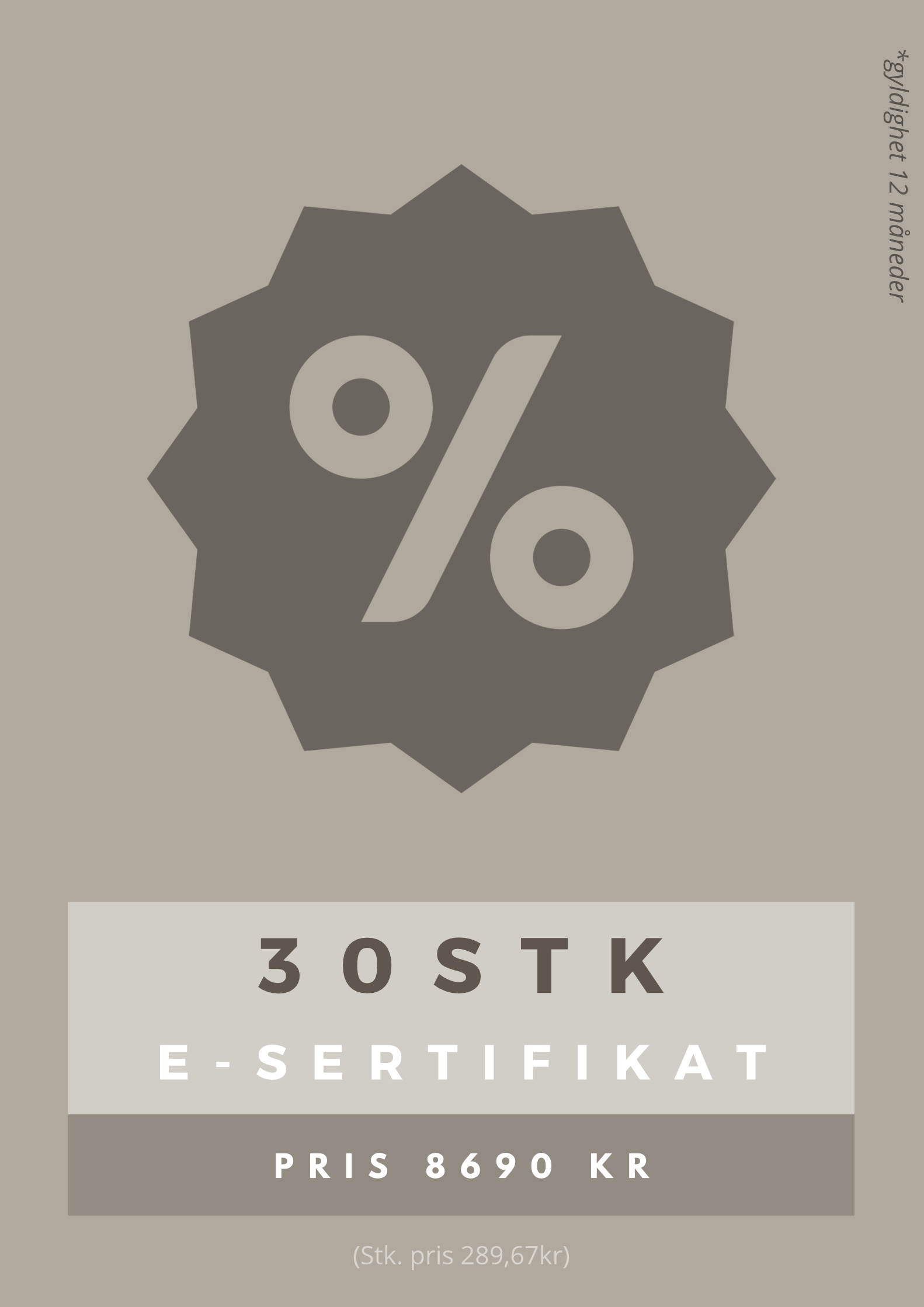 30 stk Digitale Ektehetsbevis (Autentisitetsbevis)