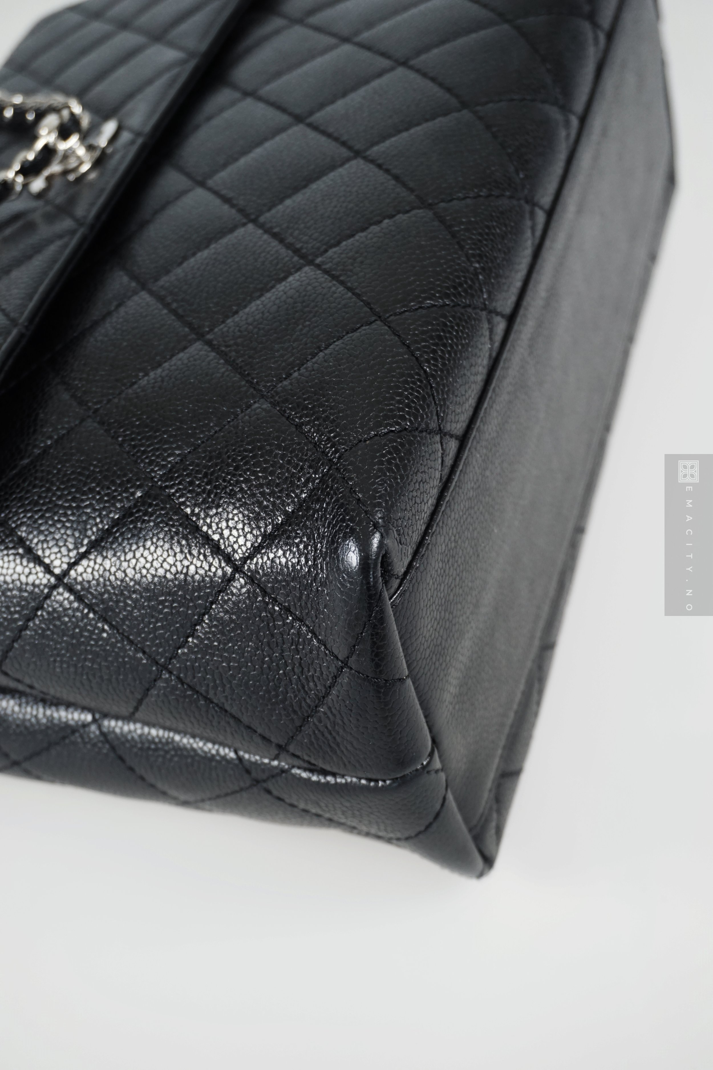 Chanel Caviar Jumbo Kelly, Svart (SHW)