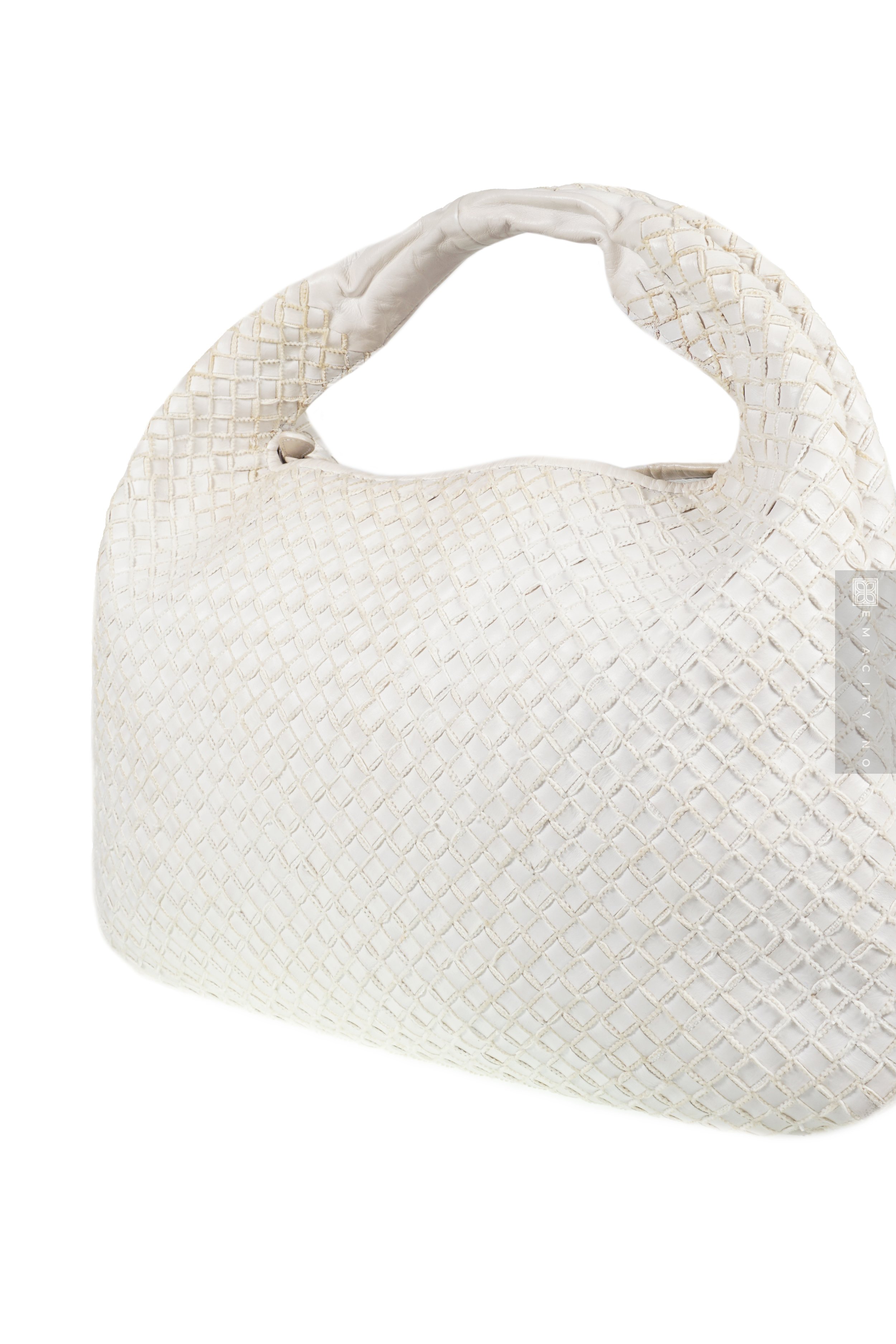 Bottega Veneta Intrecciato Medium Hobo, Hvit (Limited edition)