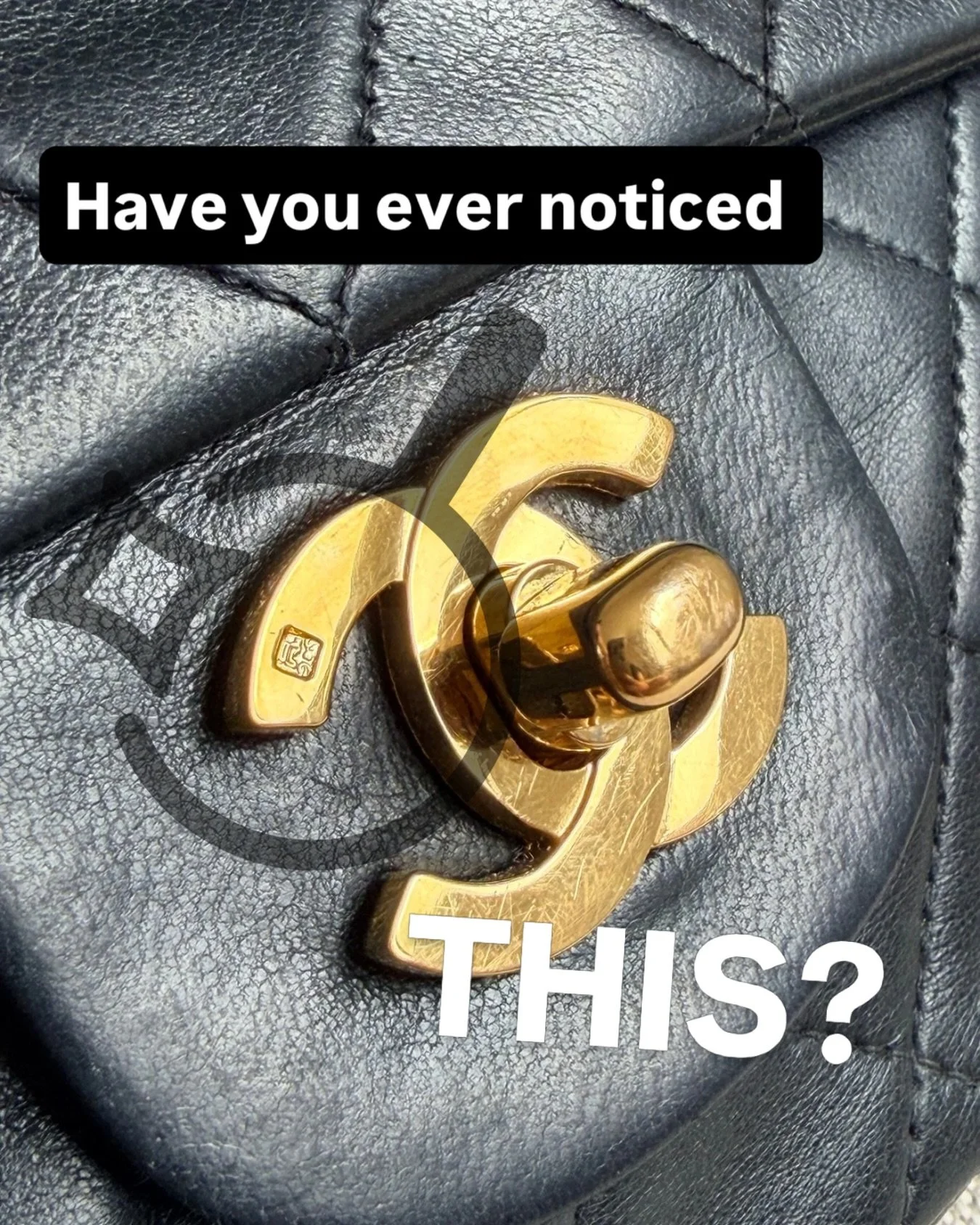 🚨 The Tiny Chanel Detail Most Owners Never Notice

Most Chanel collectors know about serial numbers and authenticity cards.

But have you ever checked your CC lock?

Hidden on many vintage Chanel bags is a small hallmark stamp that indicates the har