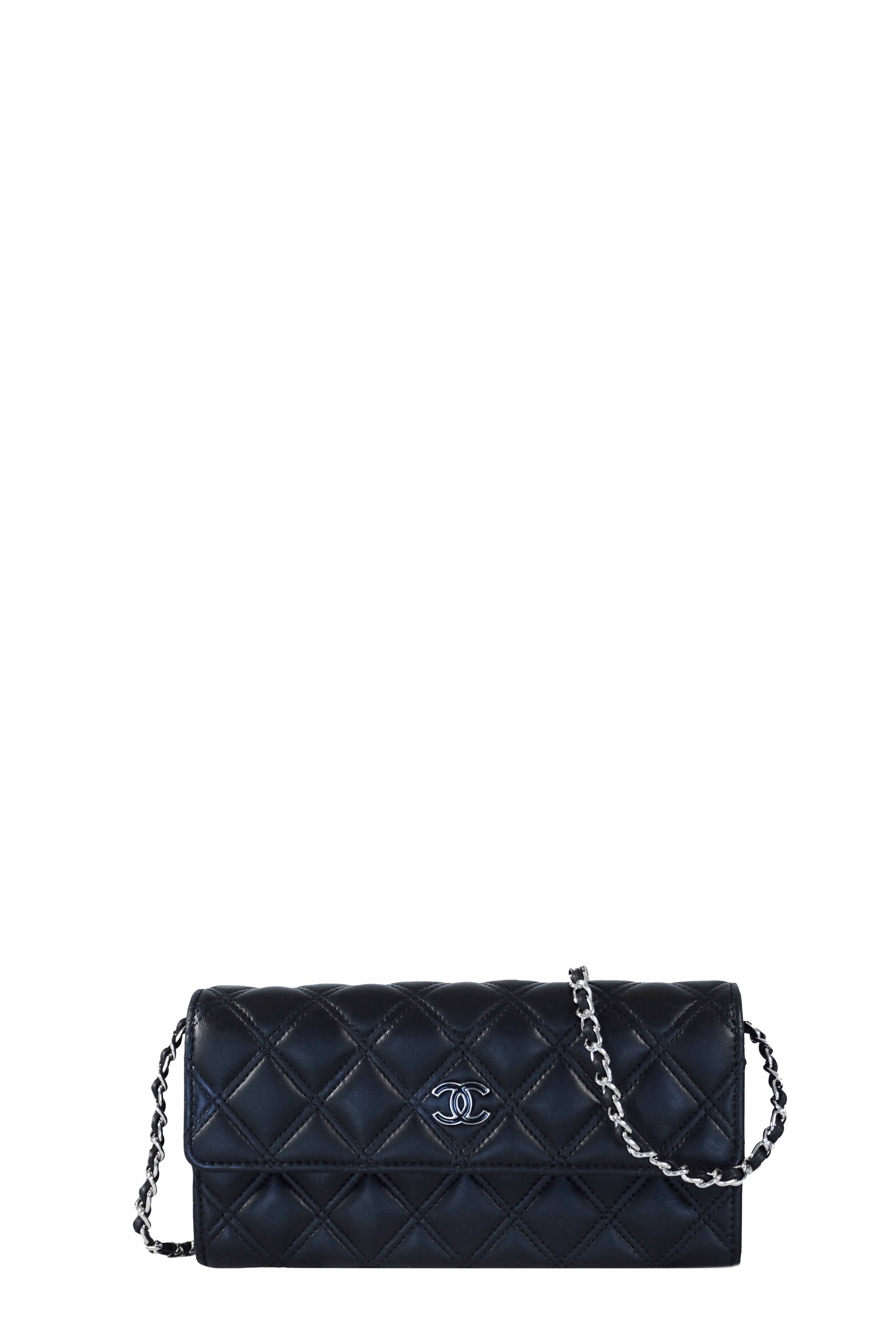 Chanel Quilted Lambskin WOC, Svart (SHW)