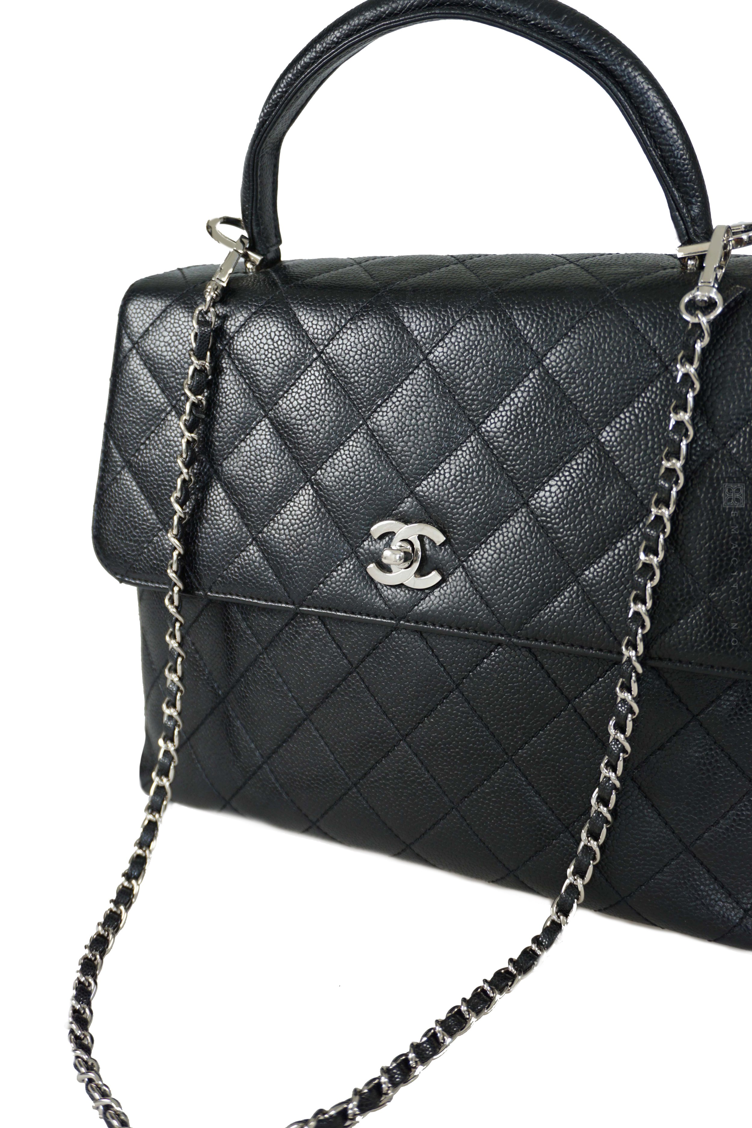 Chanel Caviar Jumbo Kelly, Svart (SHW)