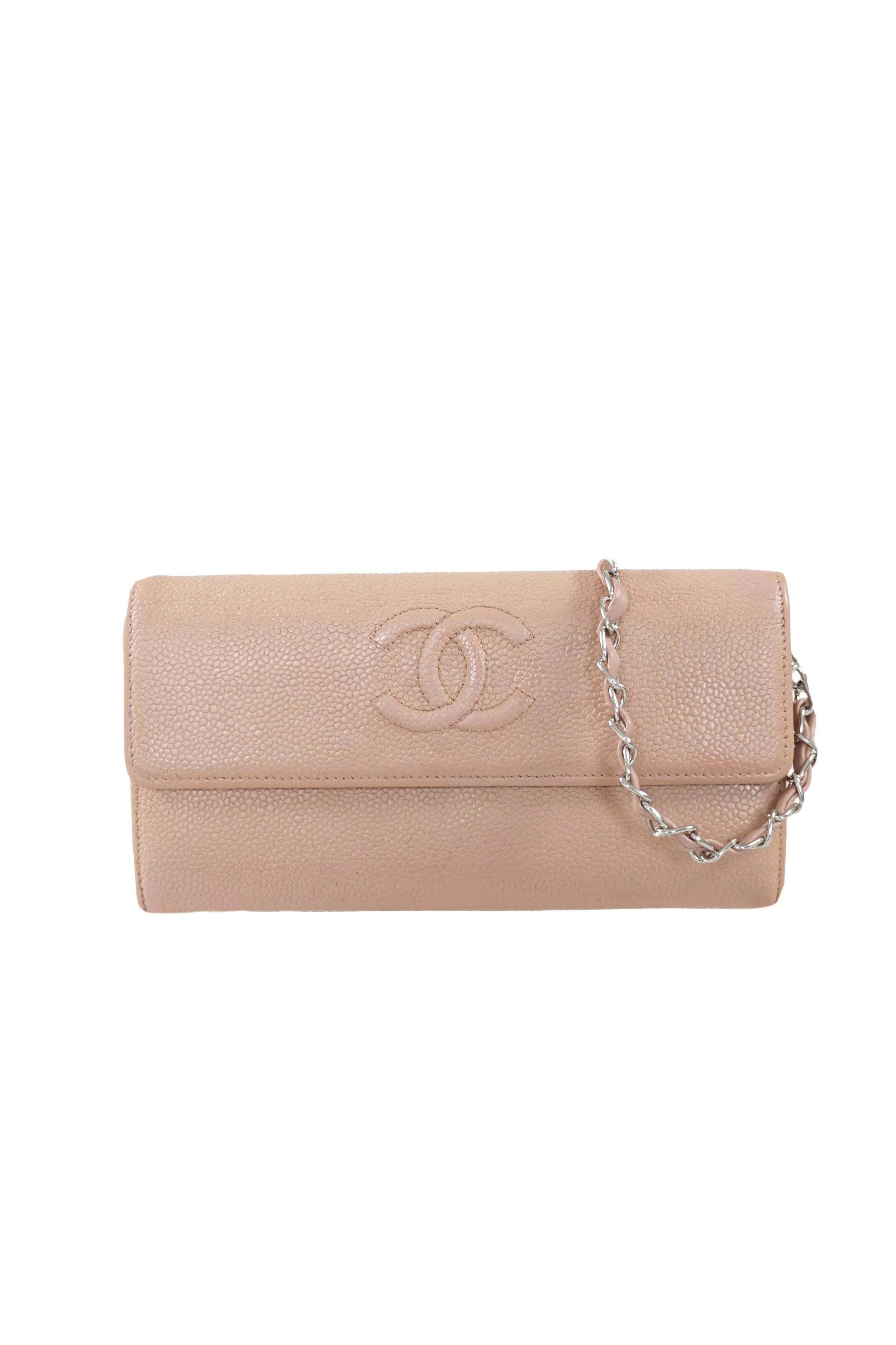 Chanel Caviar CC WOC, Beige (SHW)