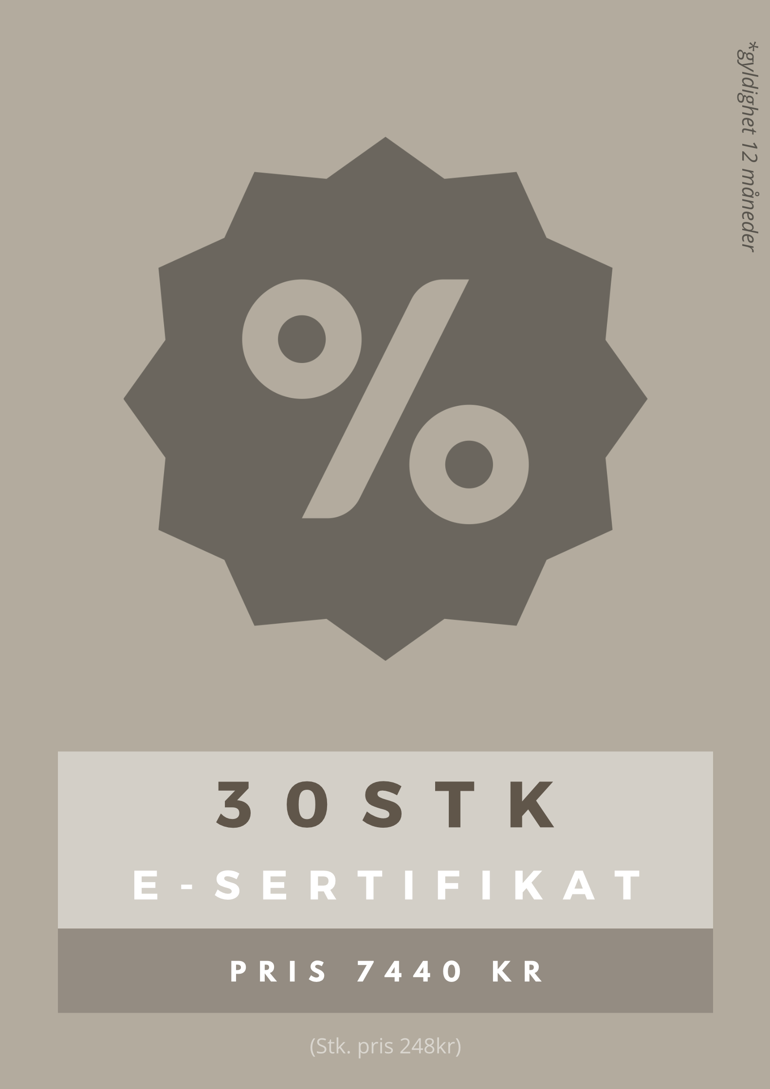 30 stk Digitale Ektehetsbevis (Autentisitetsbevis)