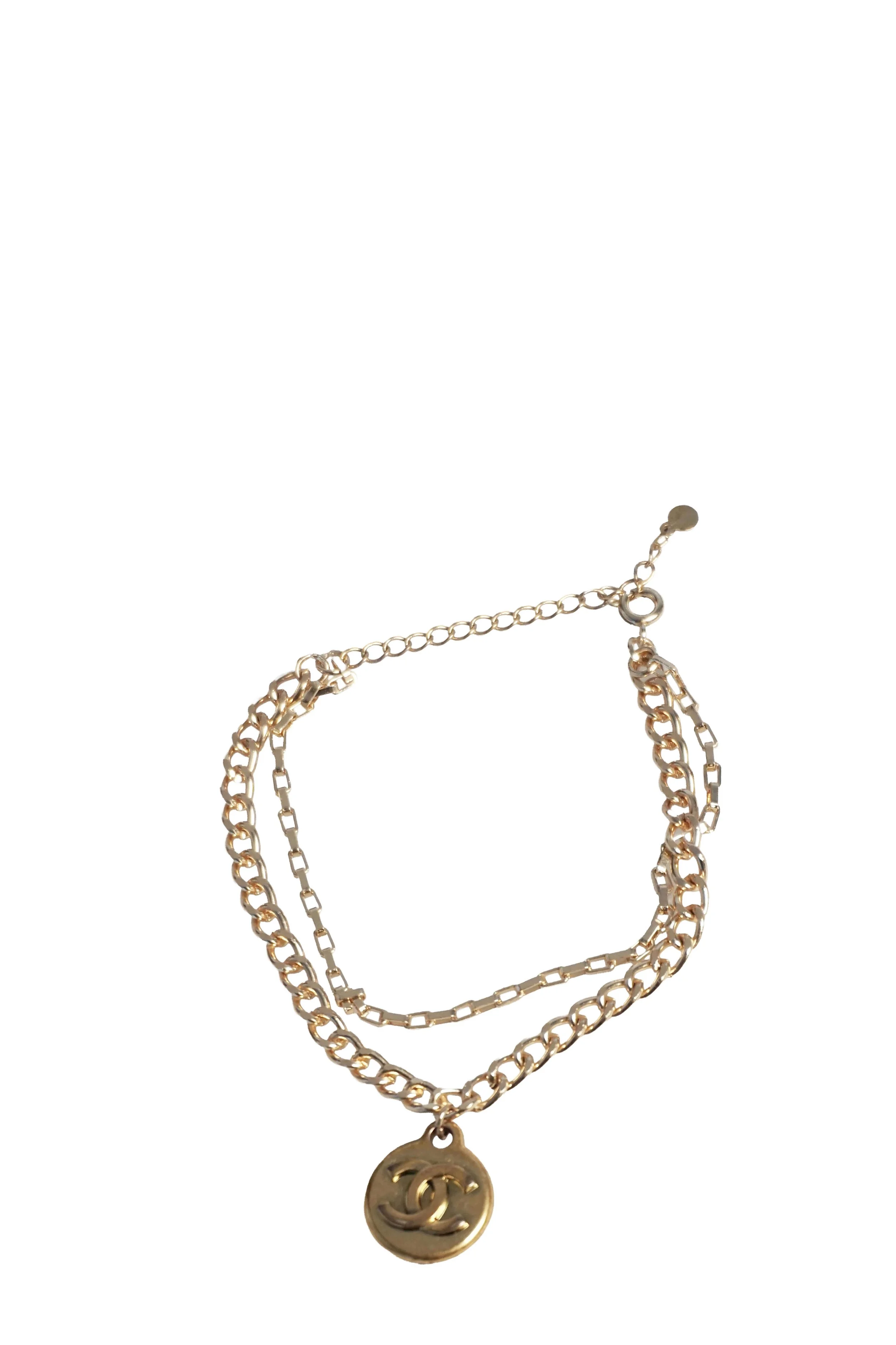 Chanel CC logo armbånd, Gullfarget