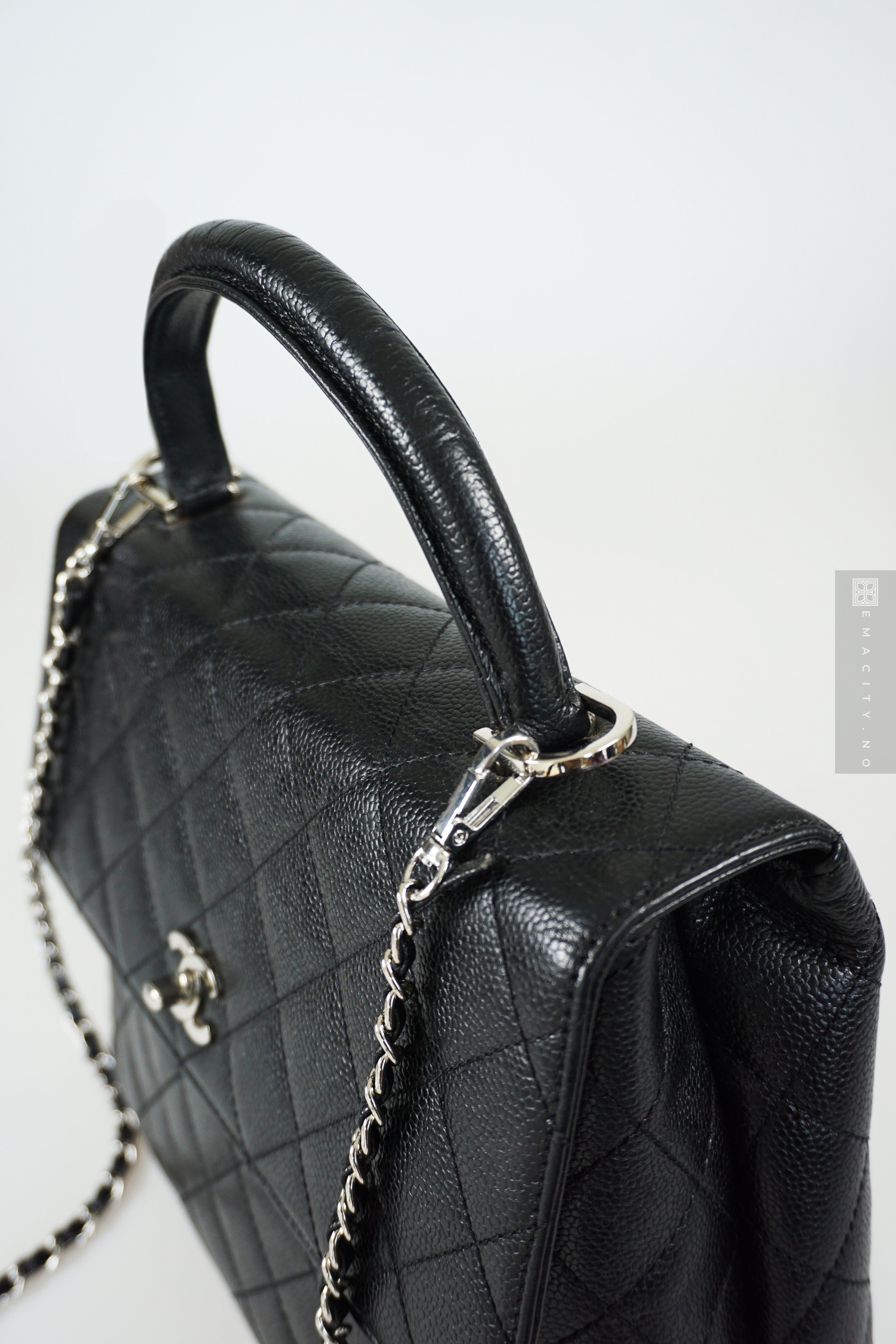 Chanel Caviar Jumbo Kelly, Svart (SHW)