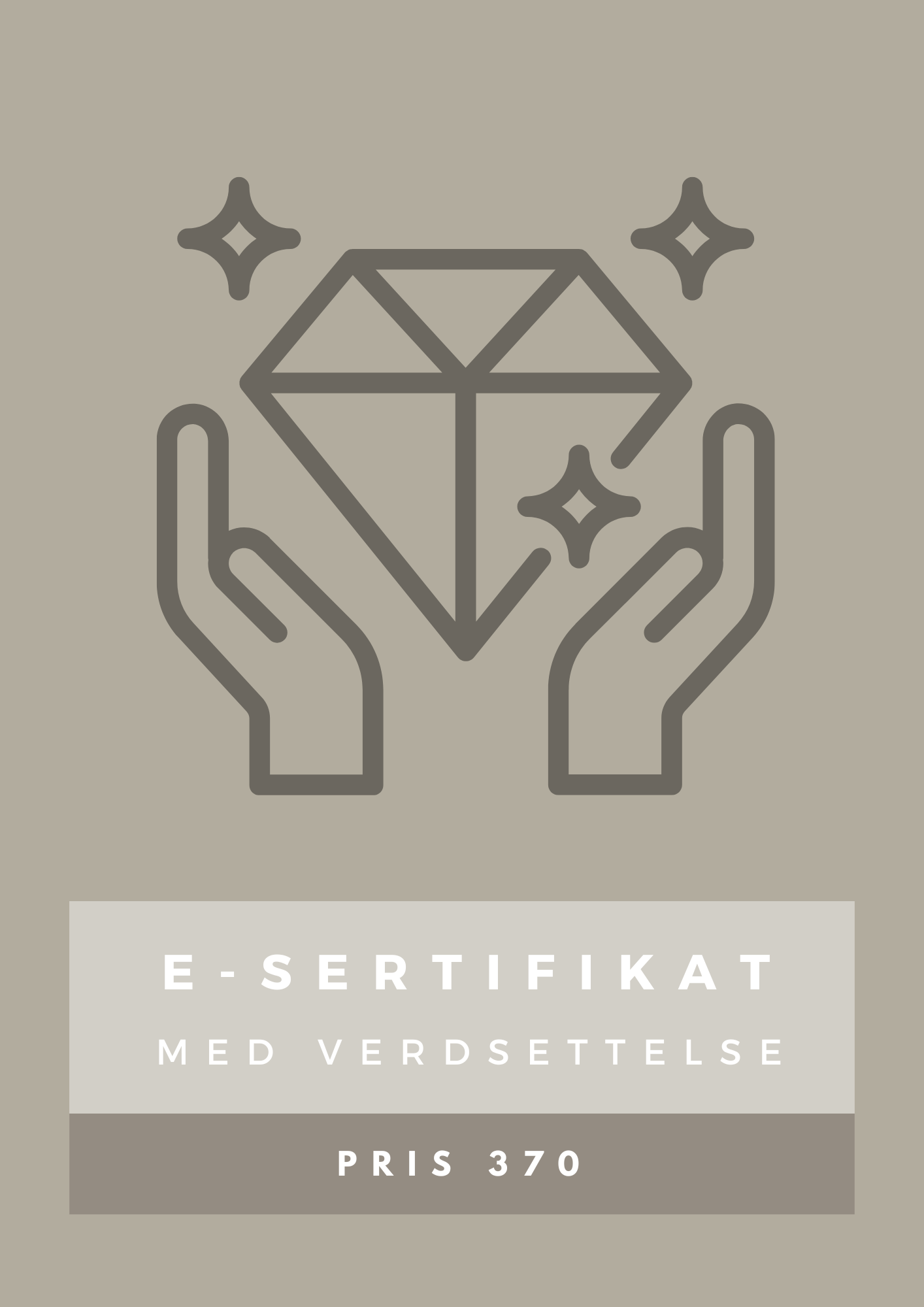 E-Sertifikat med identifisering og verdsettelse (Autentisitetsbevis)