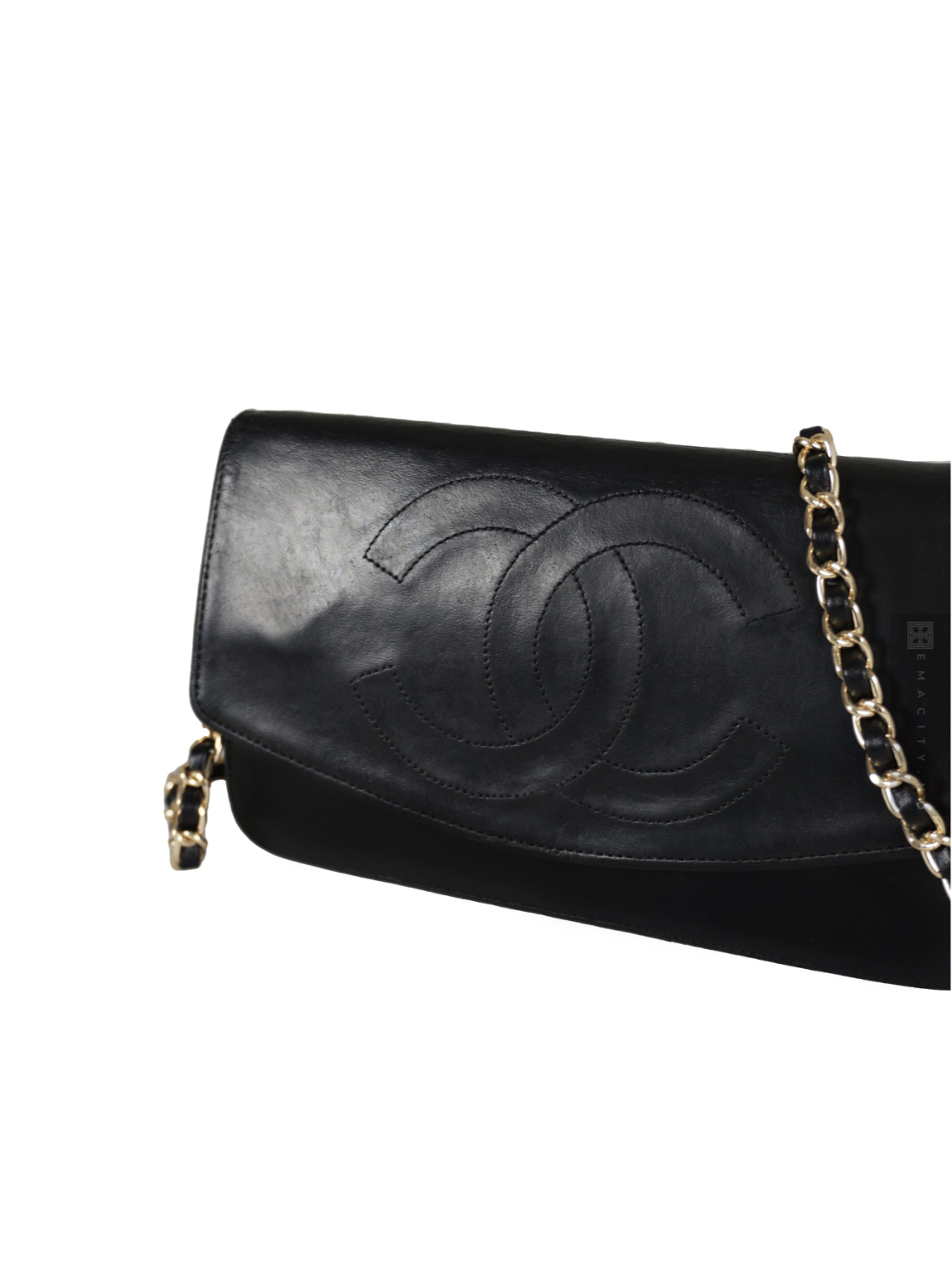 Chanel CC Lambskin flap WOC, Svart