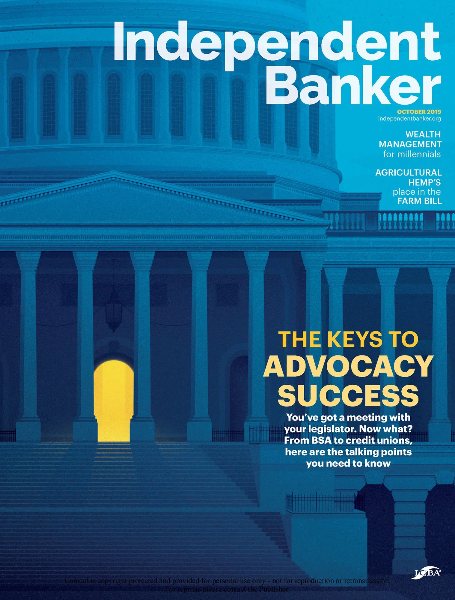 US Capitol building facade with a glowing doorway for a finance advocacy editorial textured vector illustration.