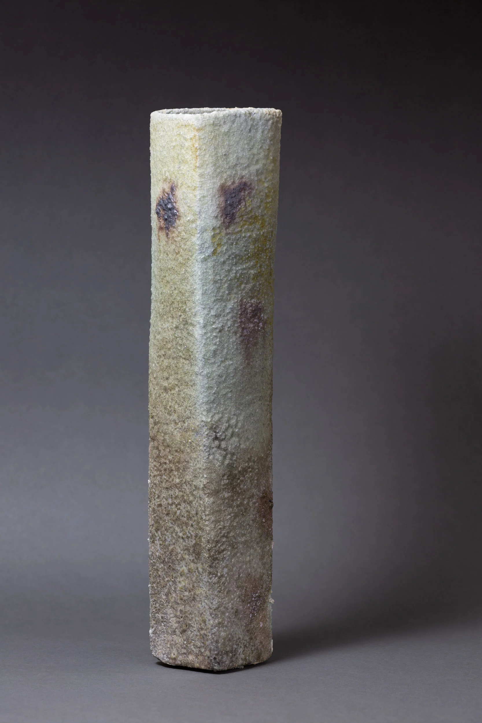   Rectangular vase with manganese marks   2.75” x 2.75” x 14”  ID: 5003  SOLD 