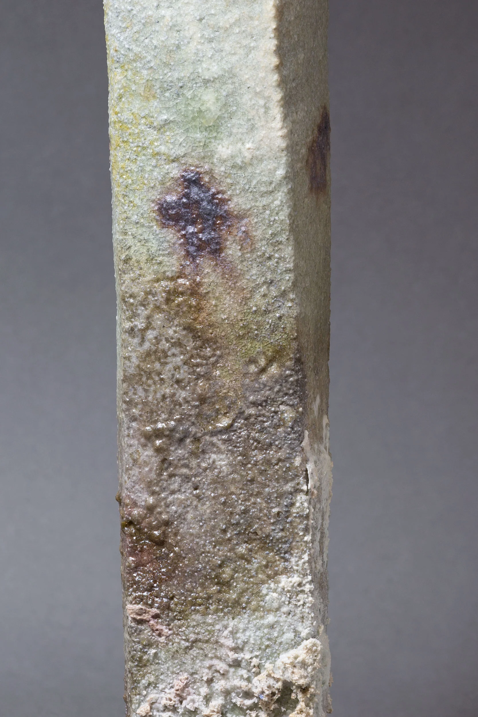   Rectangular vase with manganese marks   2.75” x 2.75” x 14”  ID: 5003  SOLD 