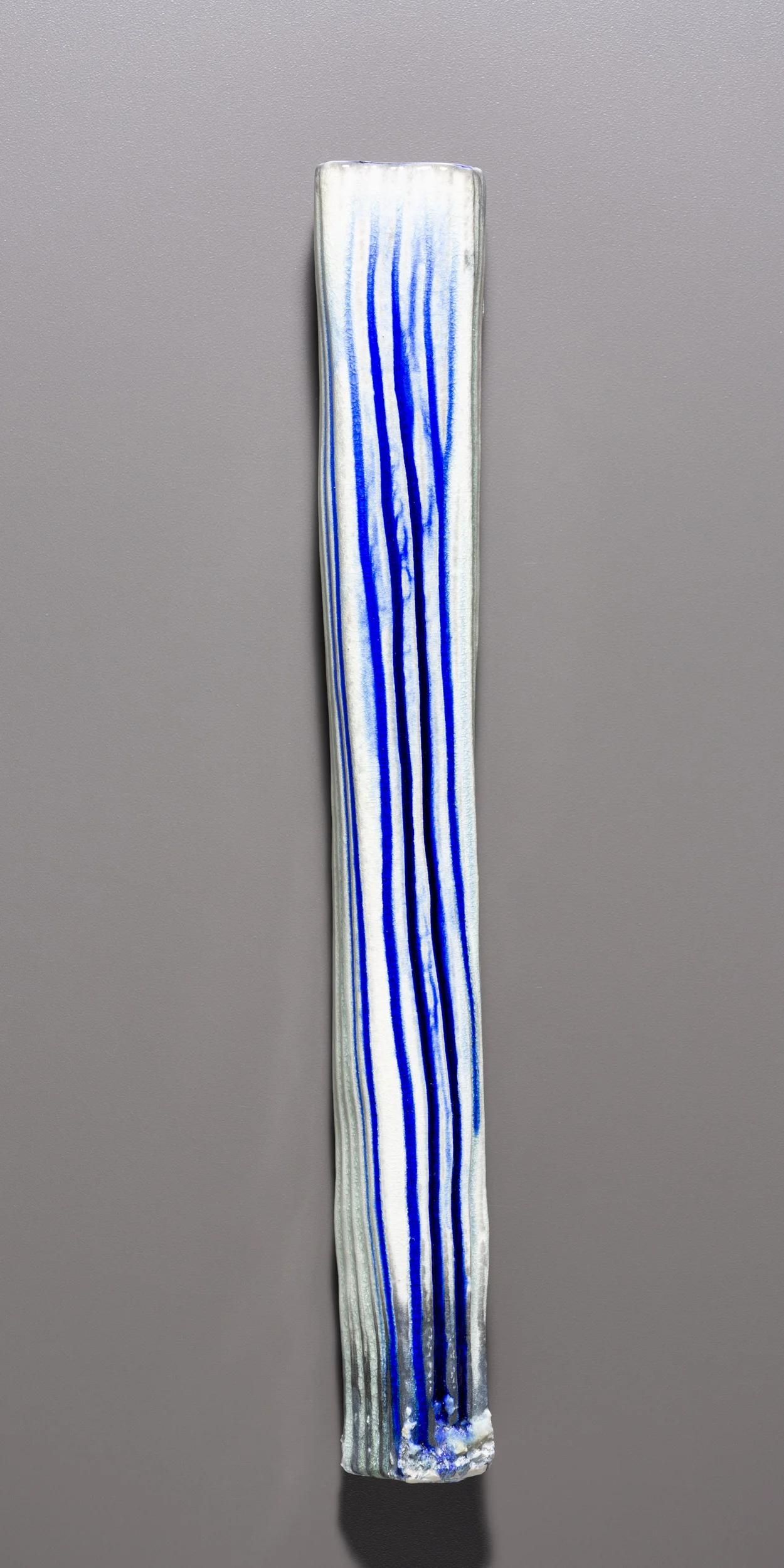   Square vertical wall vase with cobalt   2.3” x 2.3” x 18.3”  ID: 4005   