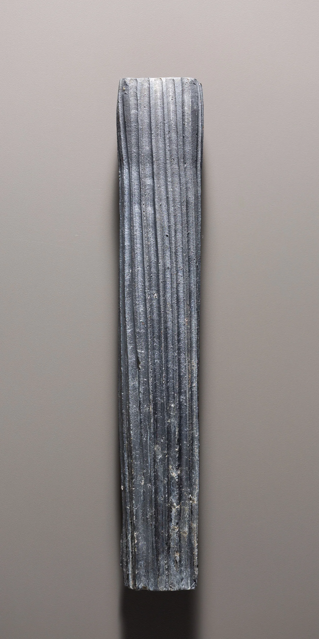   Black square vertical wall vase with lines   2.4” x 2.2” x 14.5”  ID: 4012  SOLD 