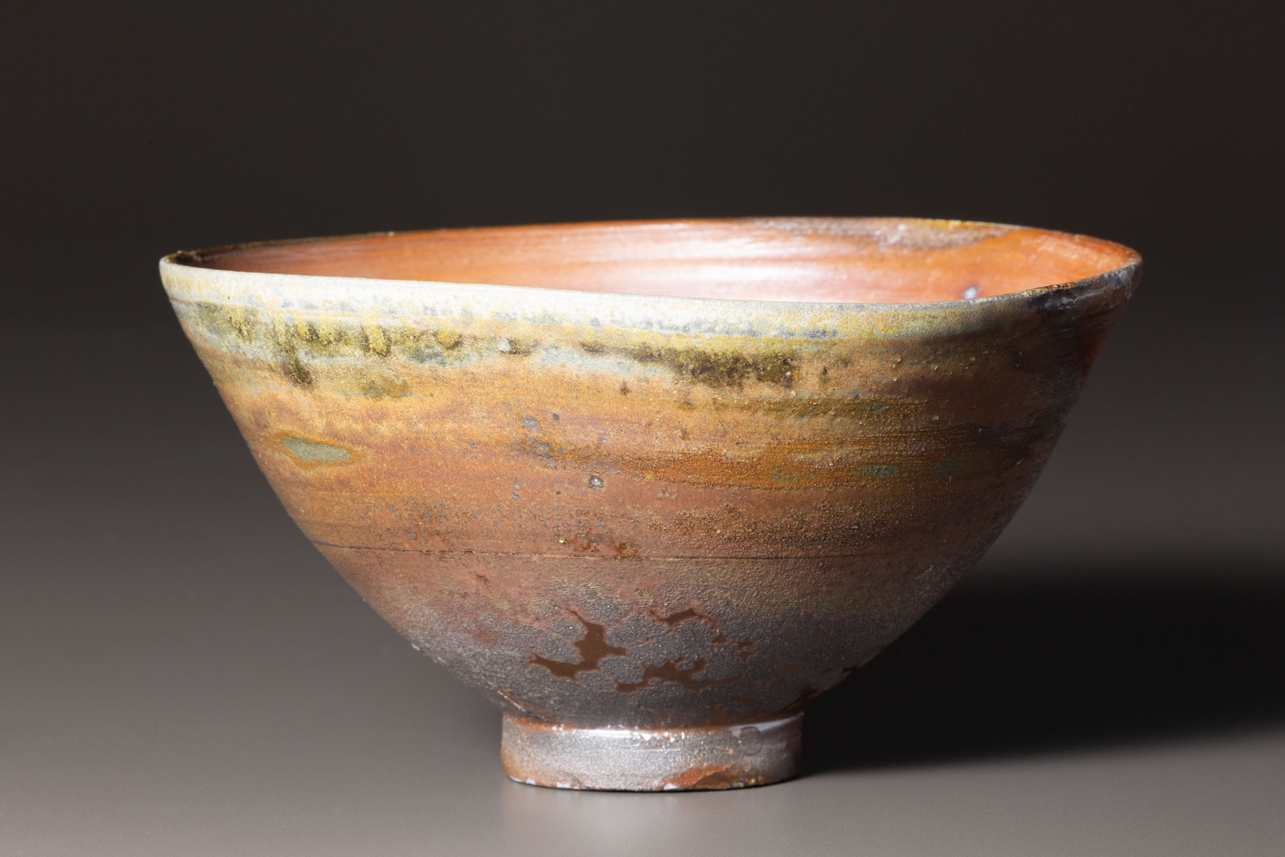   Wood fired teabowl   6.2” d, 3.3” h  ID: 9004   