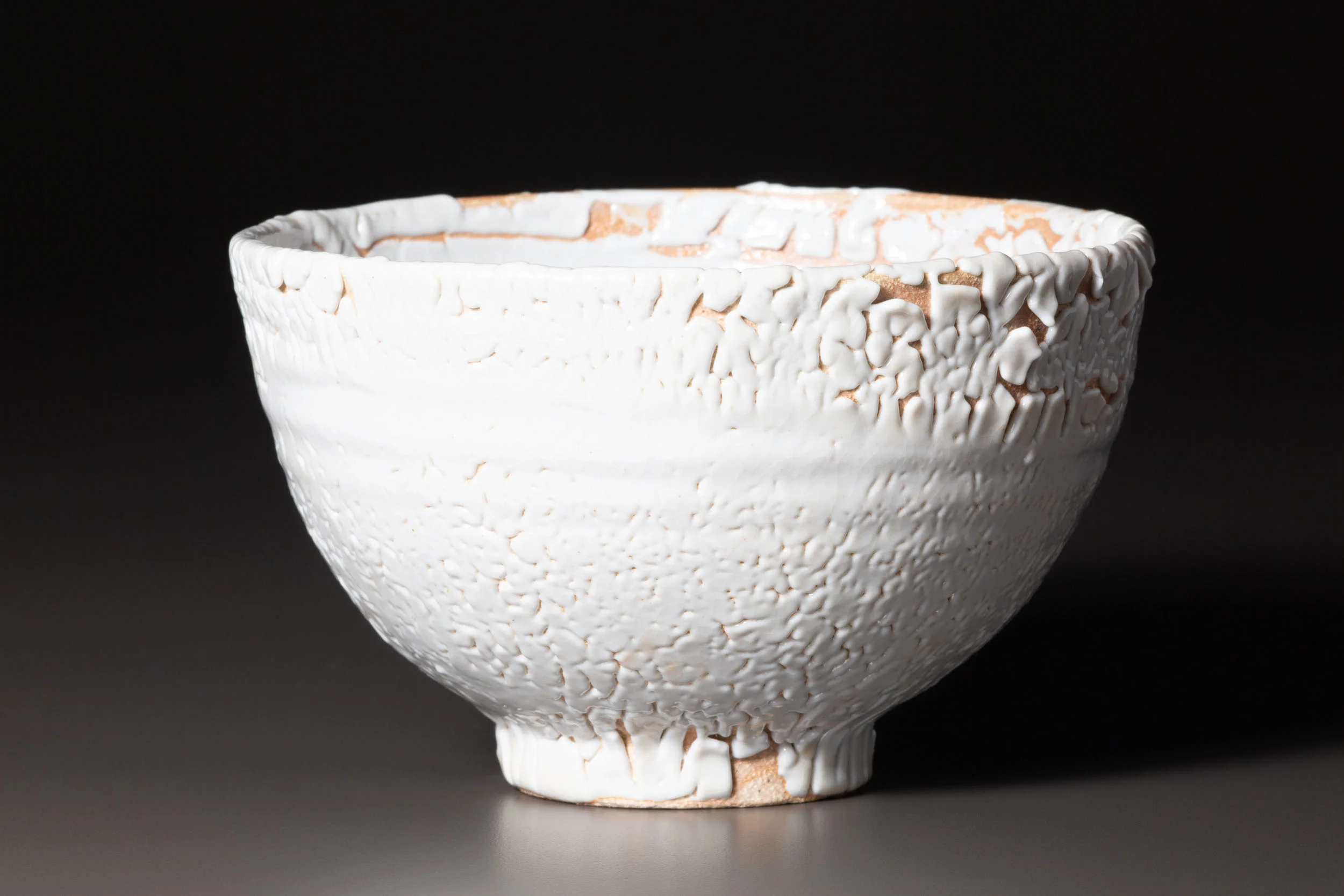   Shino teabowl   5.6” d, 3.4” h  ID: 9006  SOLD 