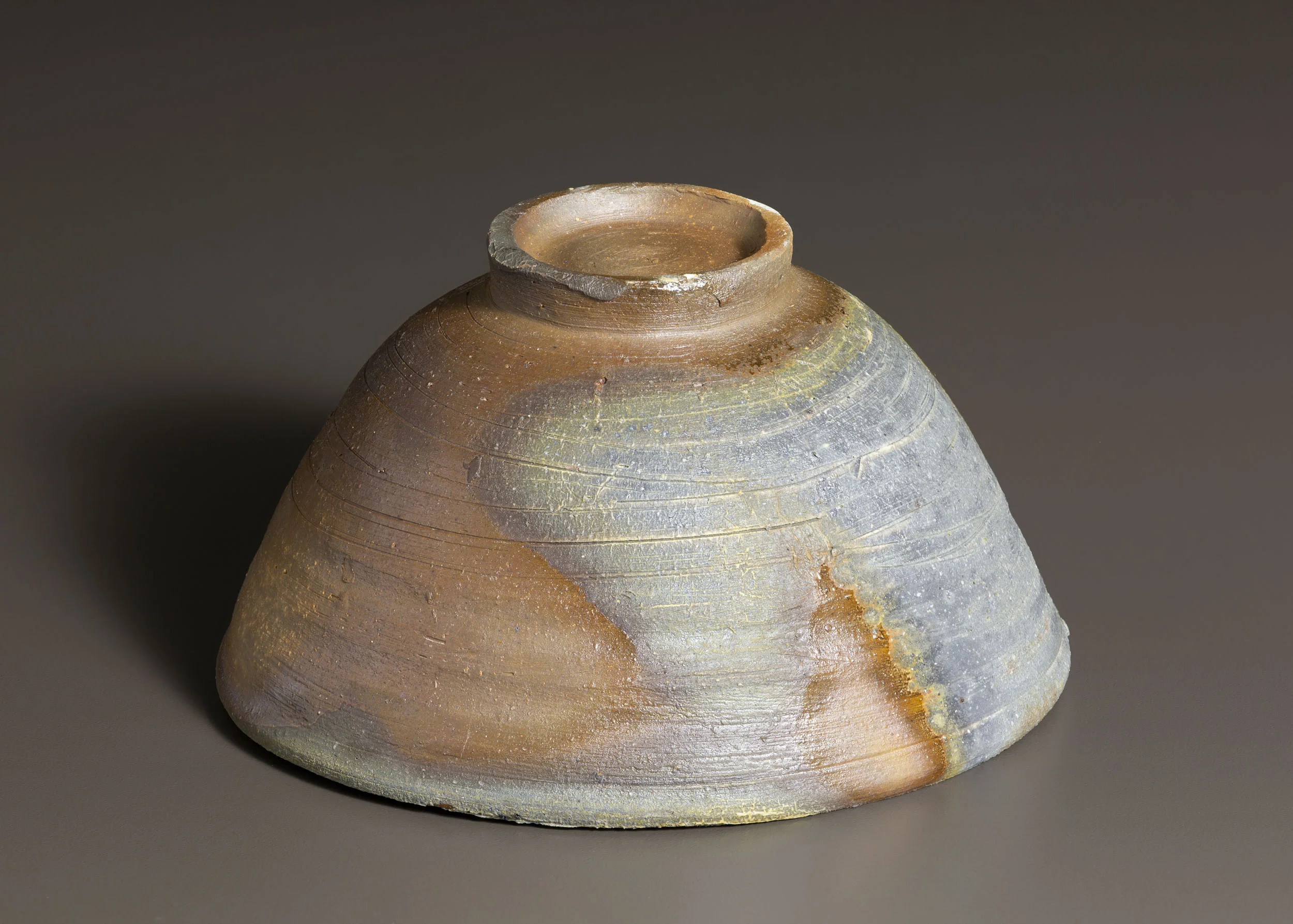   Wood fired teabowl   6.1” d, 3.25” h  ID: 9009  SOLD 