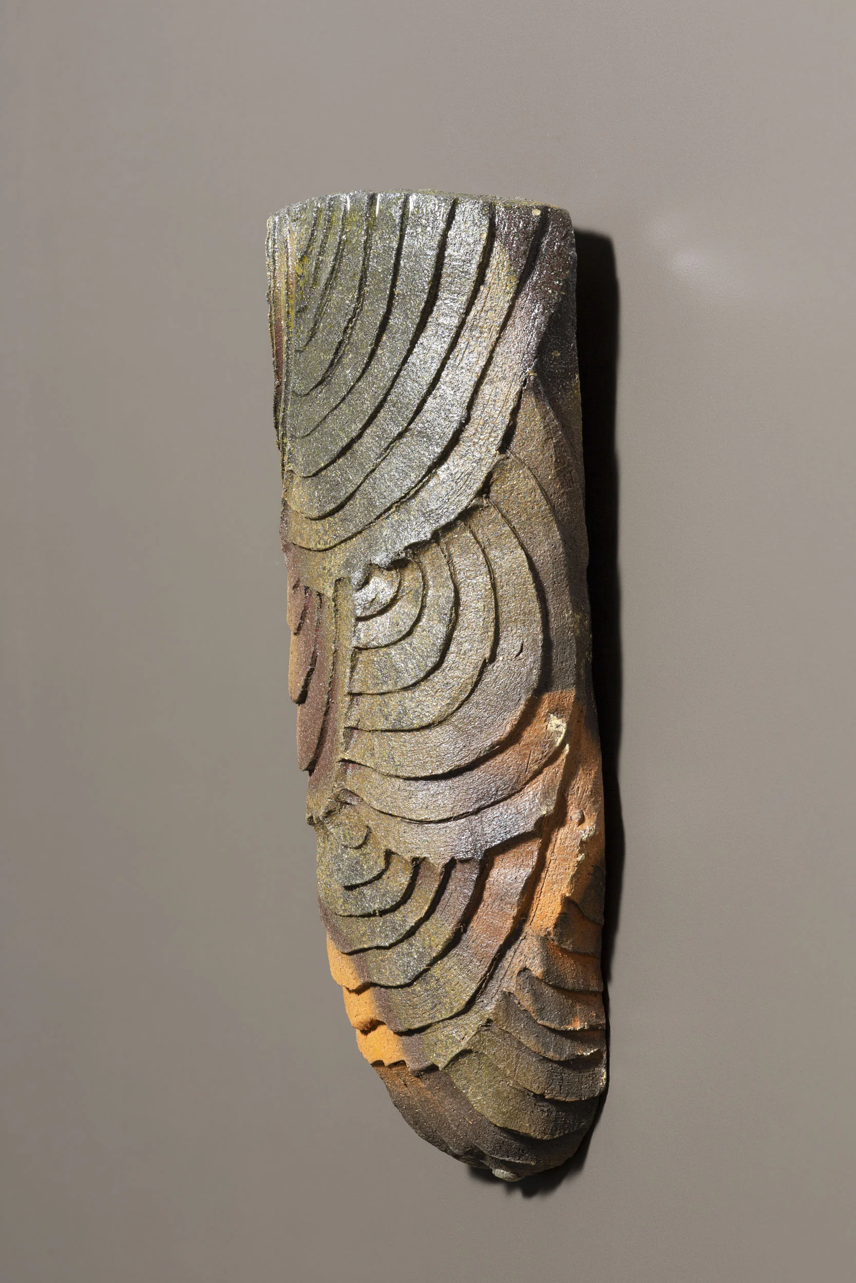   Carved wall vase   4.8” x 2.1” x 9.9”  ID: 4014   