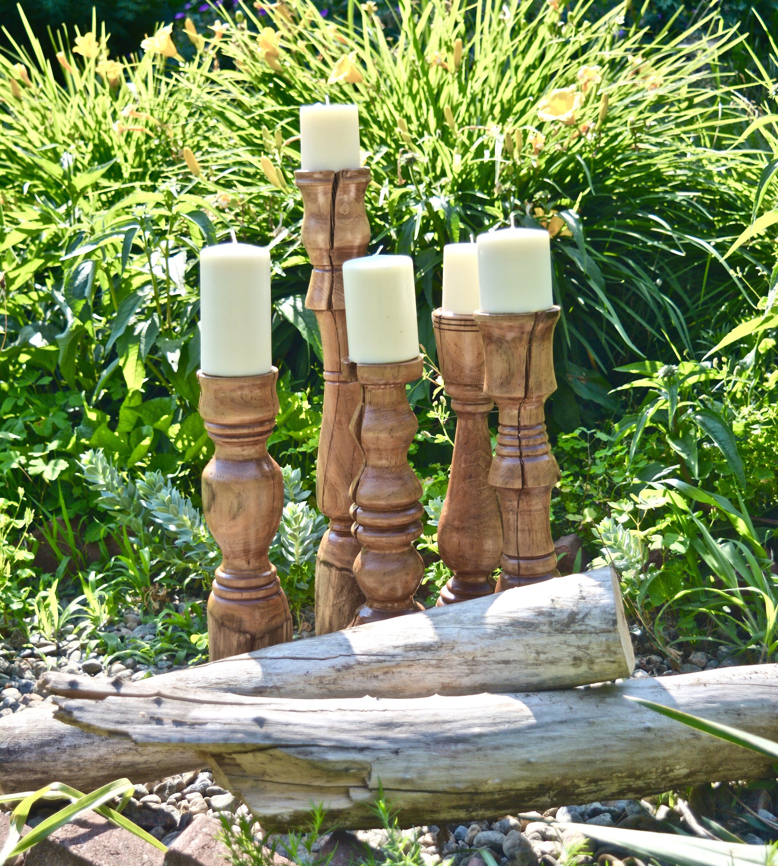Wood Turned Candle Sticks