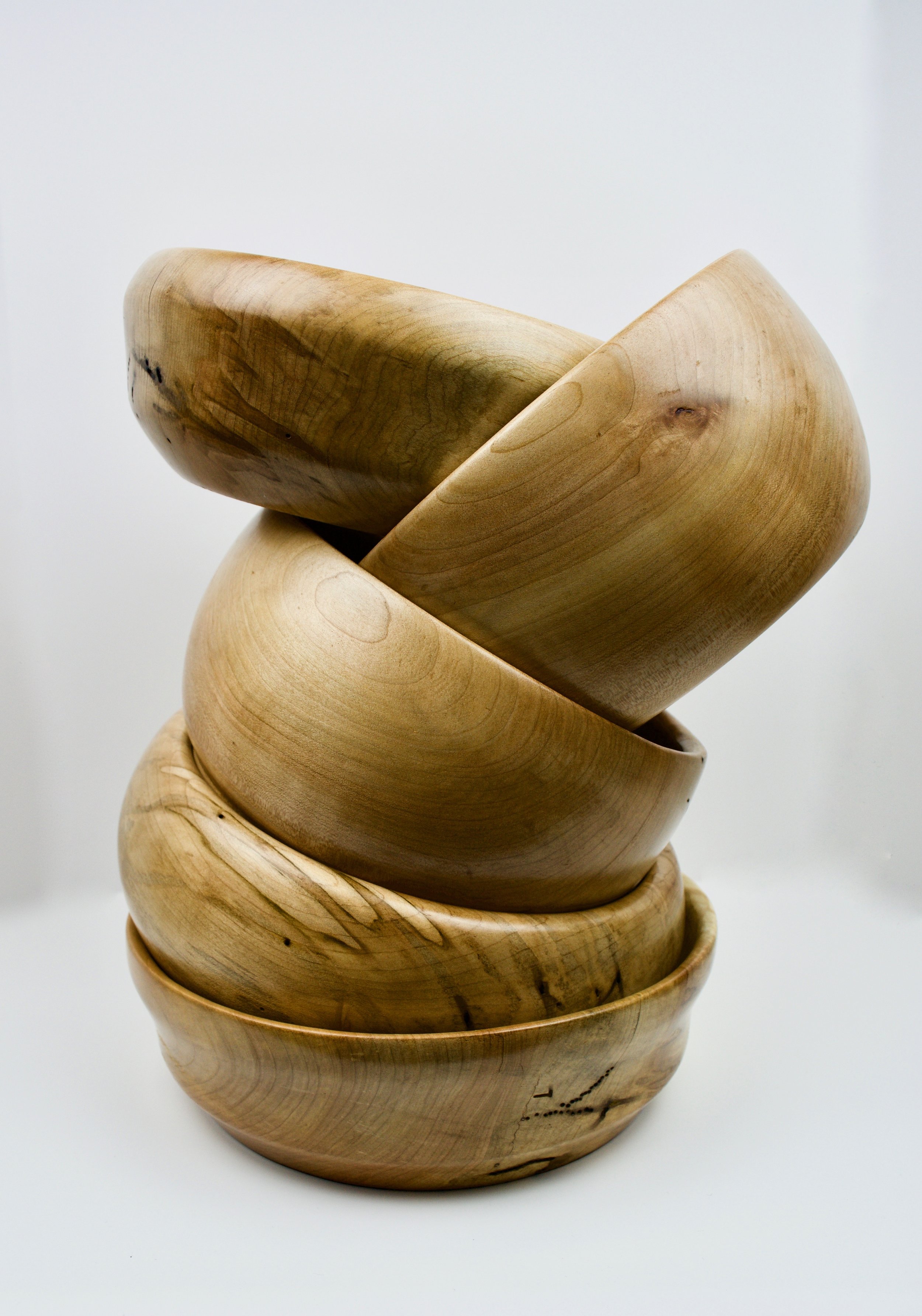 Wood Turned Bowls - Ambrosia Maple
