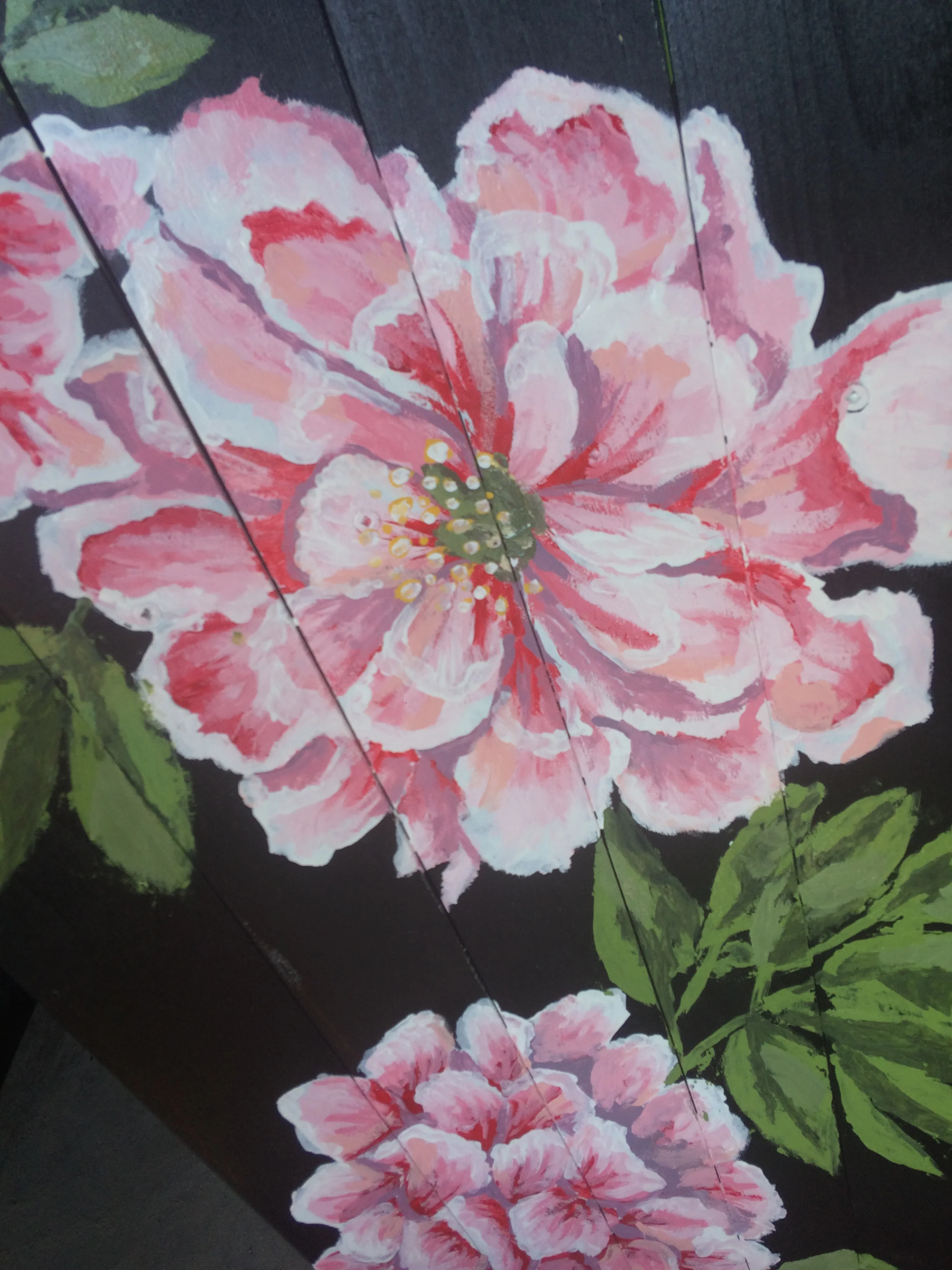 Adirondak chair with peonies