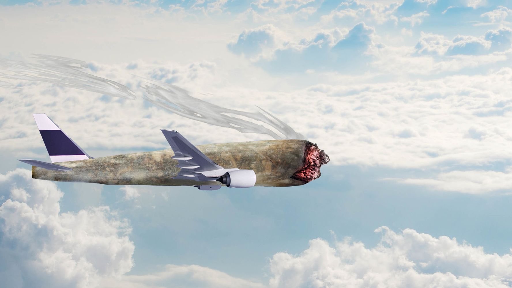 Beck disfarçado de avião, nas nuvens