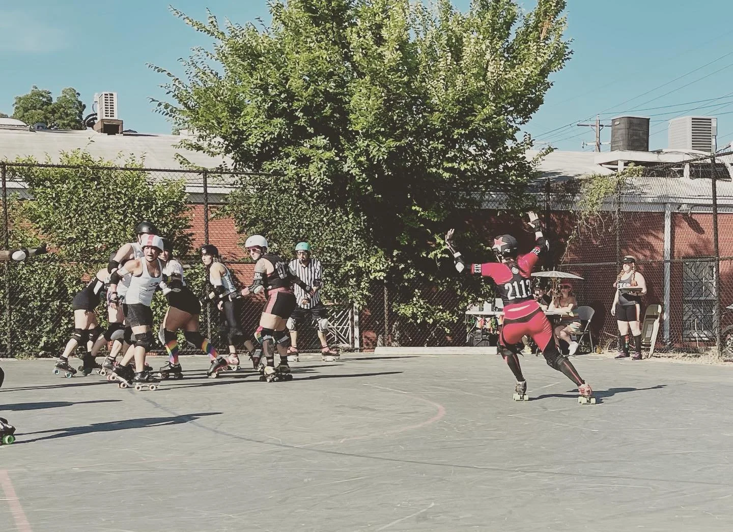 @austinkimovement at a #pride2022 #derby scrimmage. @heartbreaker_bazooka We are super excited  to be sponsoring @texasrollergirls again this year!! #rollerderby #thingstodoinaustin #artofpeace #sponsorship #austinkimovement. Visit us @austinkimoveme