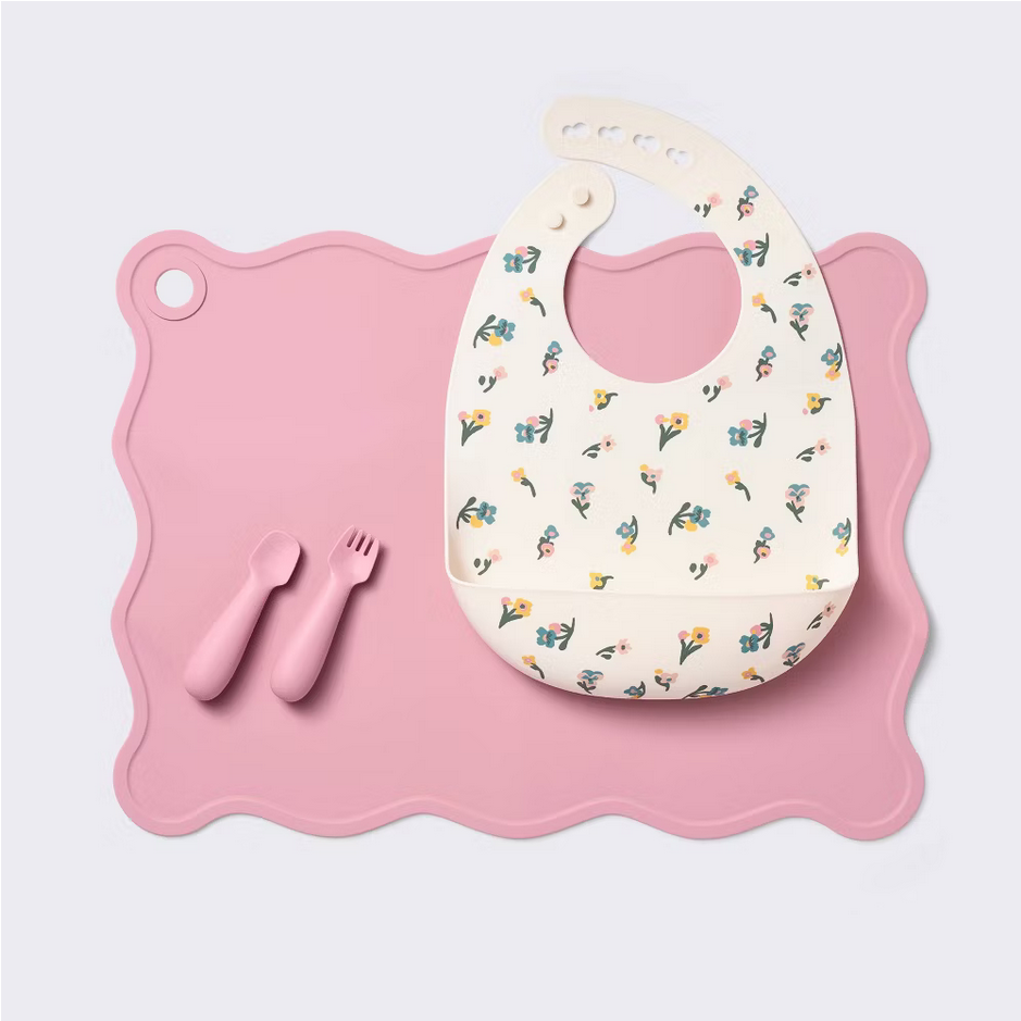 Screenshot 2025-07-10 at 20-55-41 Silicone Bib and Utensil Feeding Set - 4pc - Pink - Cloud Island™ Target.png