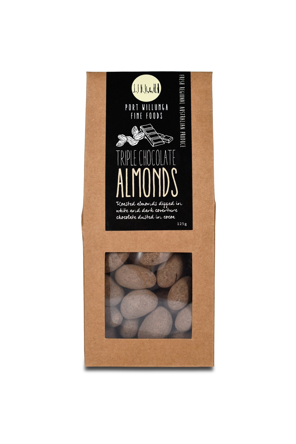 Triple Chocolate Almonds 125g — Port Willunga Fine Foods