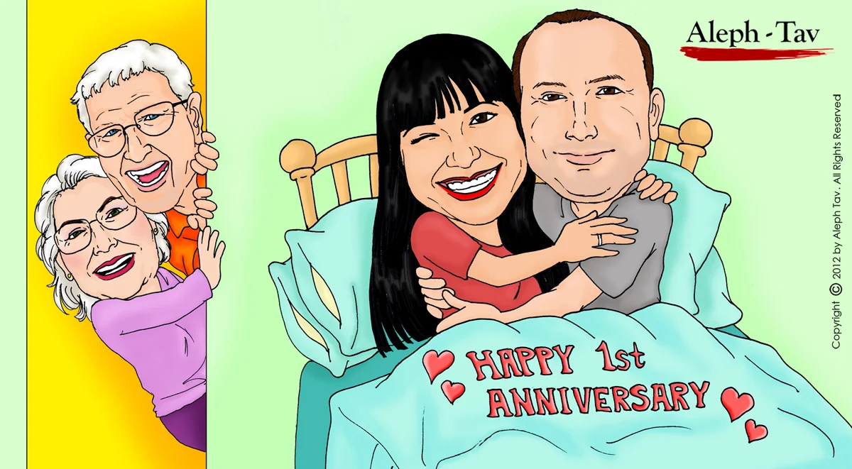 funny-anniversary-gift-ideas-caricature-story-custom-digital