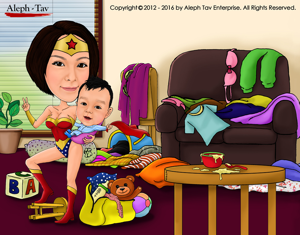 Gifts for her - The Super Mom — Caricature Story - Custom digital  caricature perfect gift for any occasions
