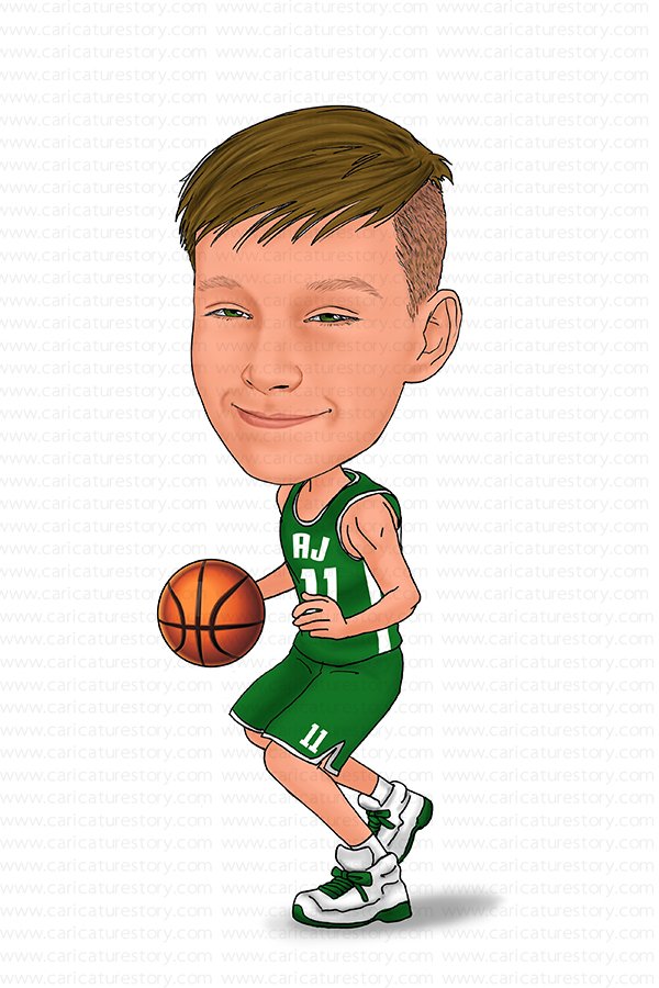Custom Birthday Party Invitation for Kids - Basketball Theme 5 — Caricature  Story - Custom digital caricature perfect gift for any occasions