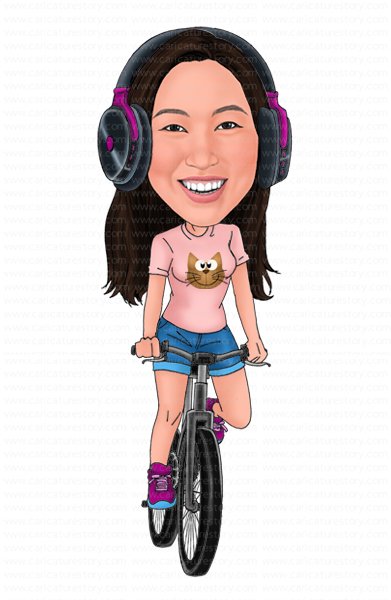 Bicycle cartoon drawing gifts, sports caricature gift — Caricature Story -  Personalized custom digital cartoon caricature art and special gift for  every special occasion