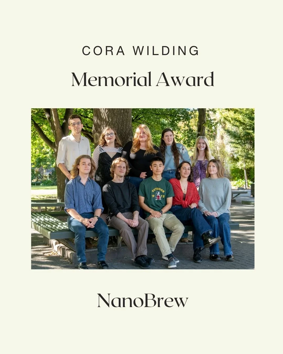 The Cora Wilding Memorial Award supports young people aged 16&ndash;26 to pursue opportunities that help them reach their potential, whether that's professional development or leading a project with meaningful impact in their community. We're excited