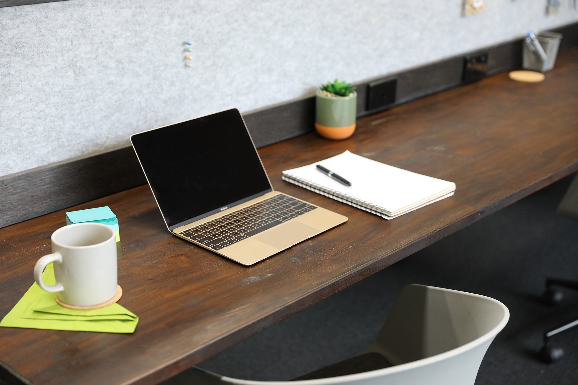 Desk and Laptop