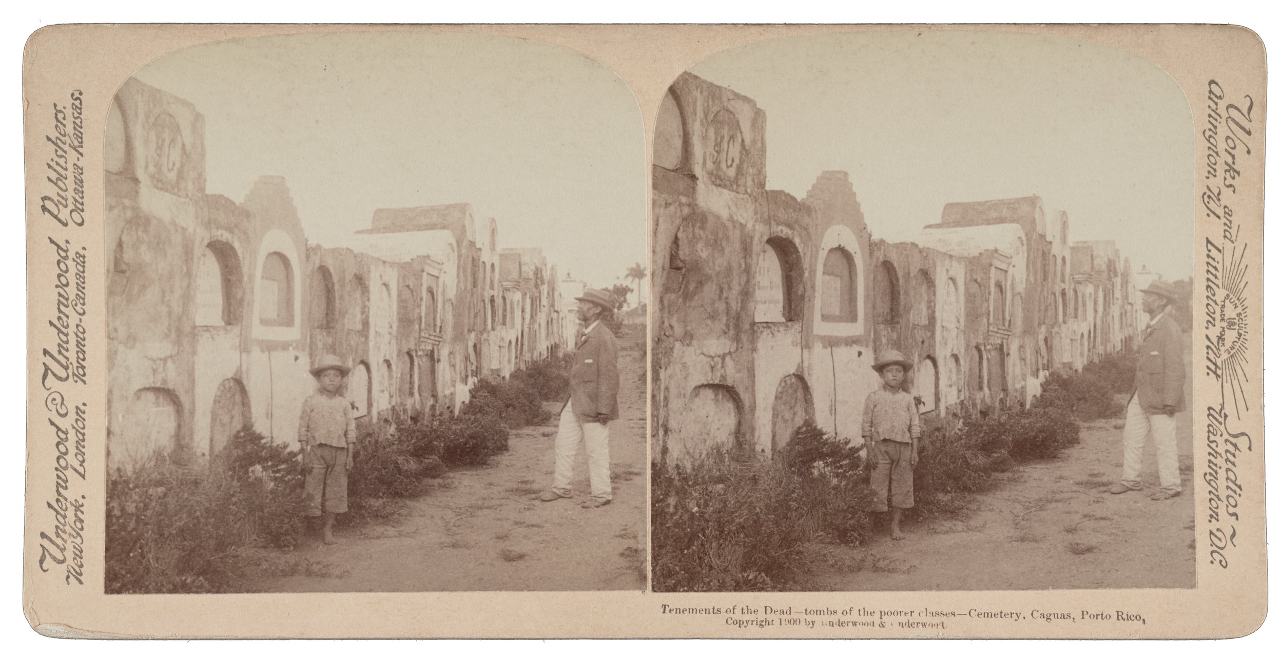  Stereographs of tombs in Caguas, 1900 