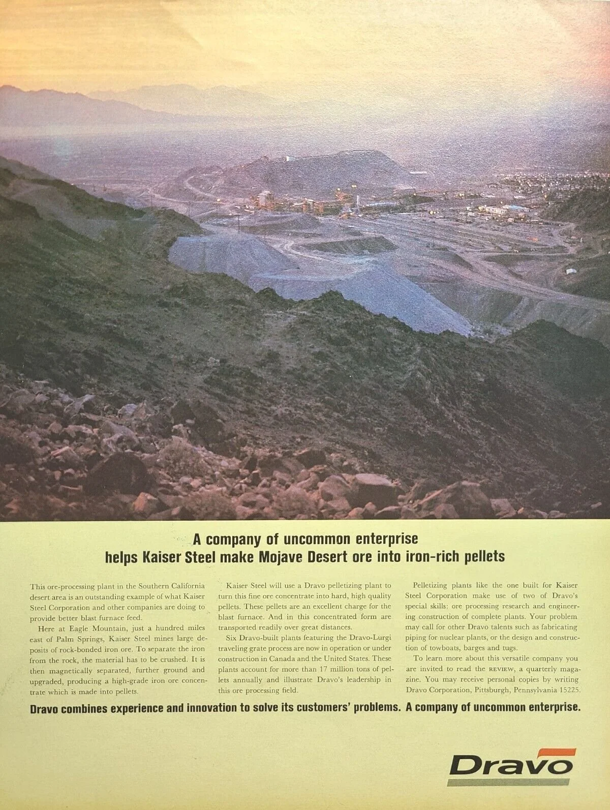  Mojave Desert Ore Dravo Ad , 1965 